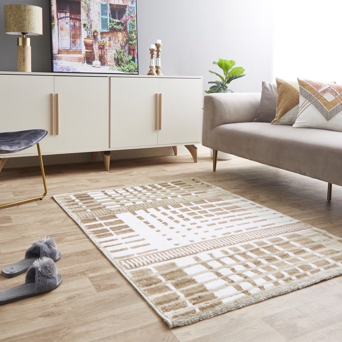 Zayaan Axel Stain Resistant Polypropylene Rug - 110x160 cm-hbxdecorandfurnishings-floorcoverings-rugs-image-2