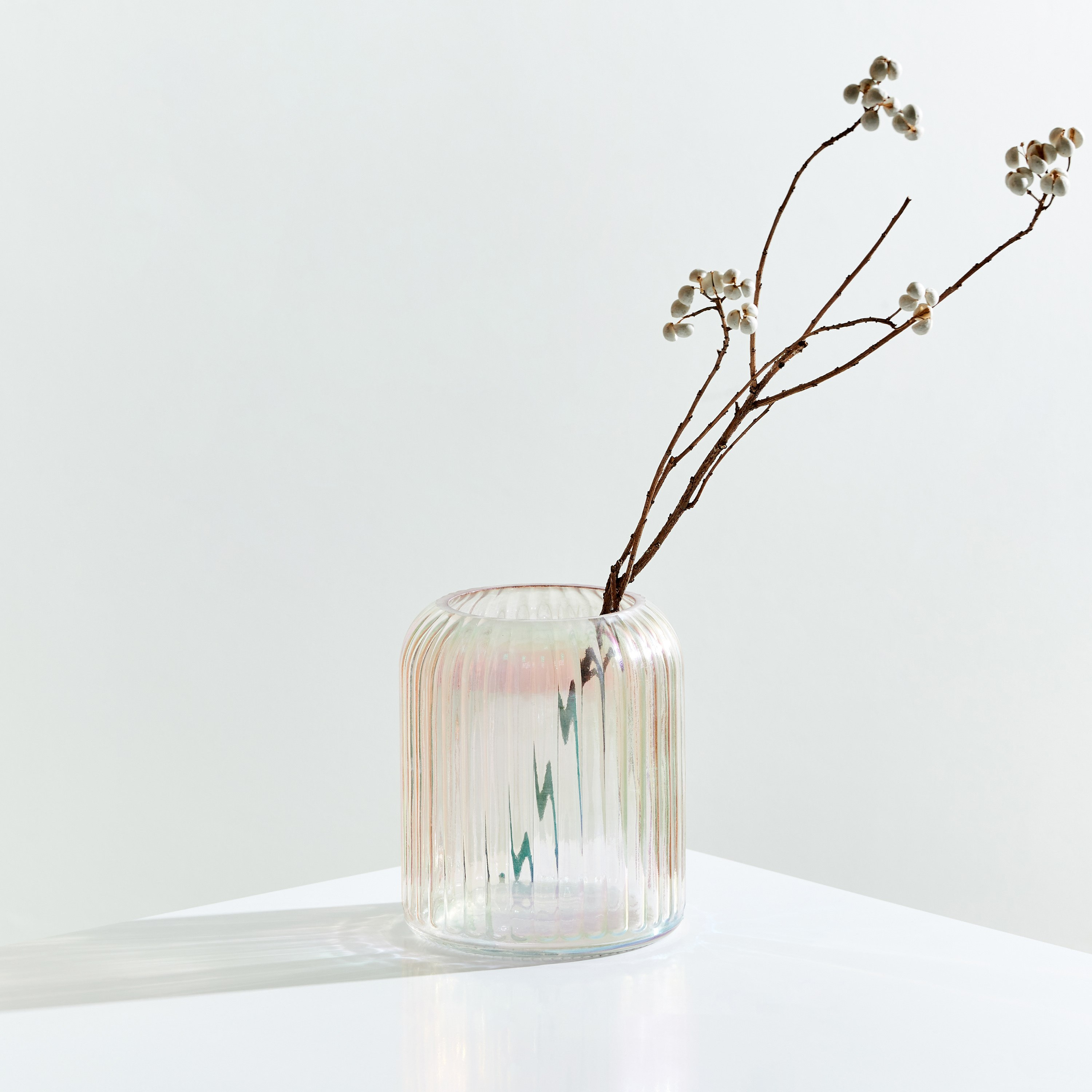 Elenor Iridescence Glass Vase - 10.8x12.7 cm-hbxbedroom-decorandaccessories-vases-image-1