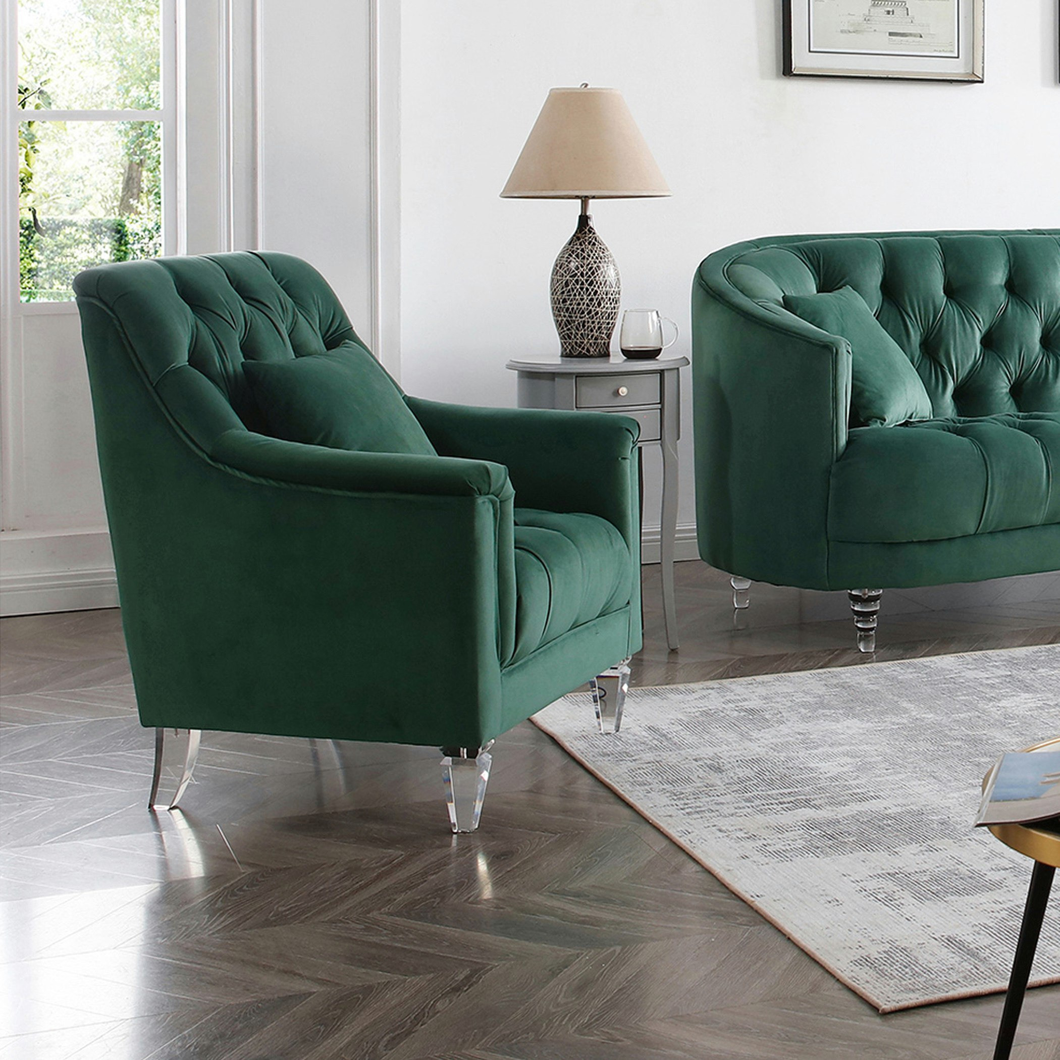 كنبة مخملية مقعد واحد مع وسادة من سويث-hbxlivingroom-sofasandarmchairs-sofas-image-1