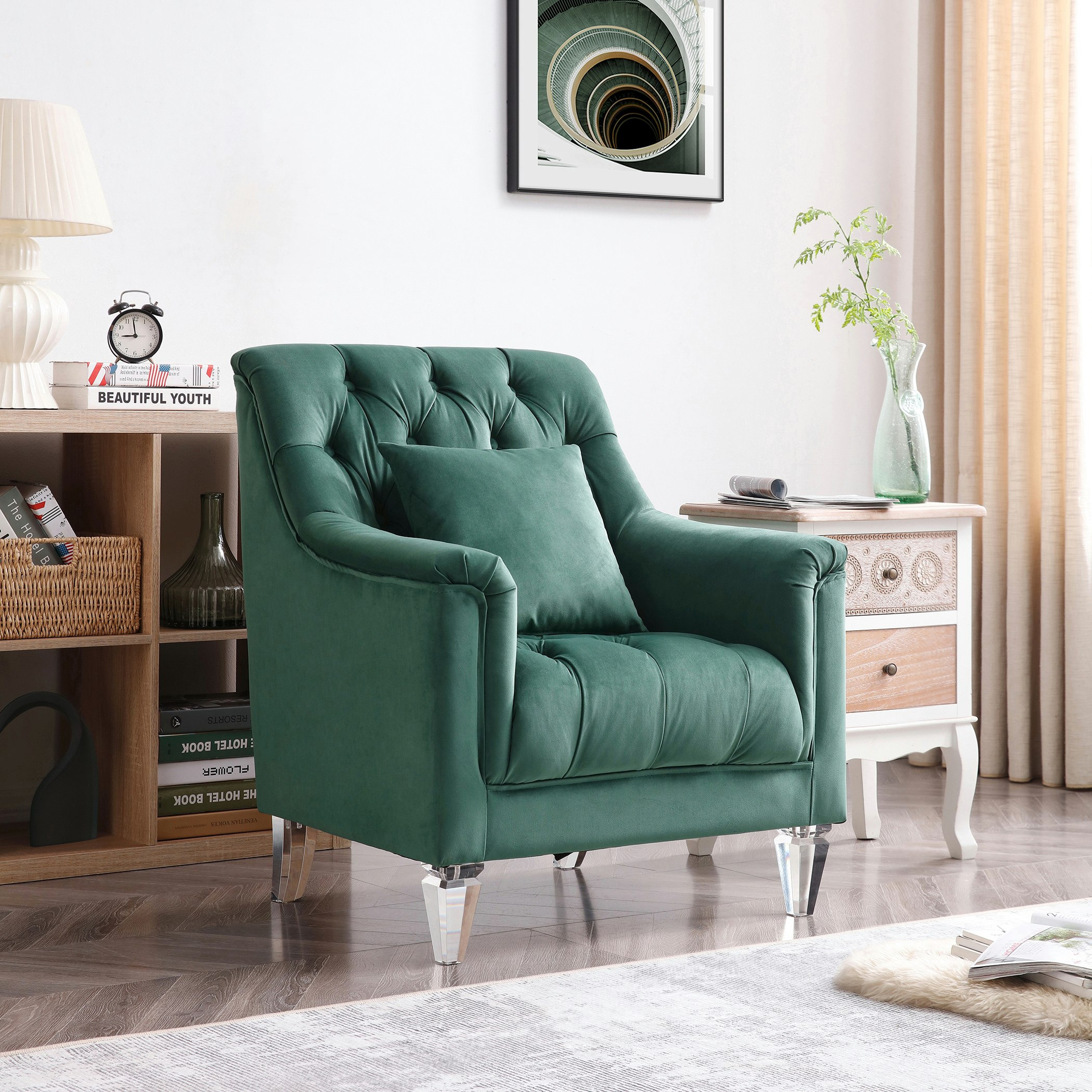 كنبة مخملية مقعد واحد مع وسادة من سويث-hbxlivingroom-sofasandarmchairs-sofas-image-2