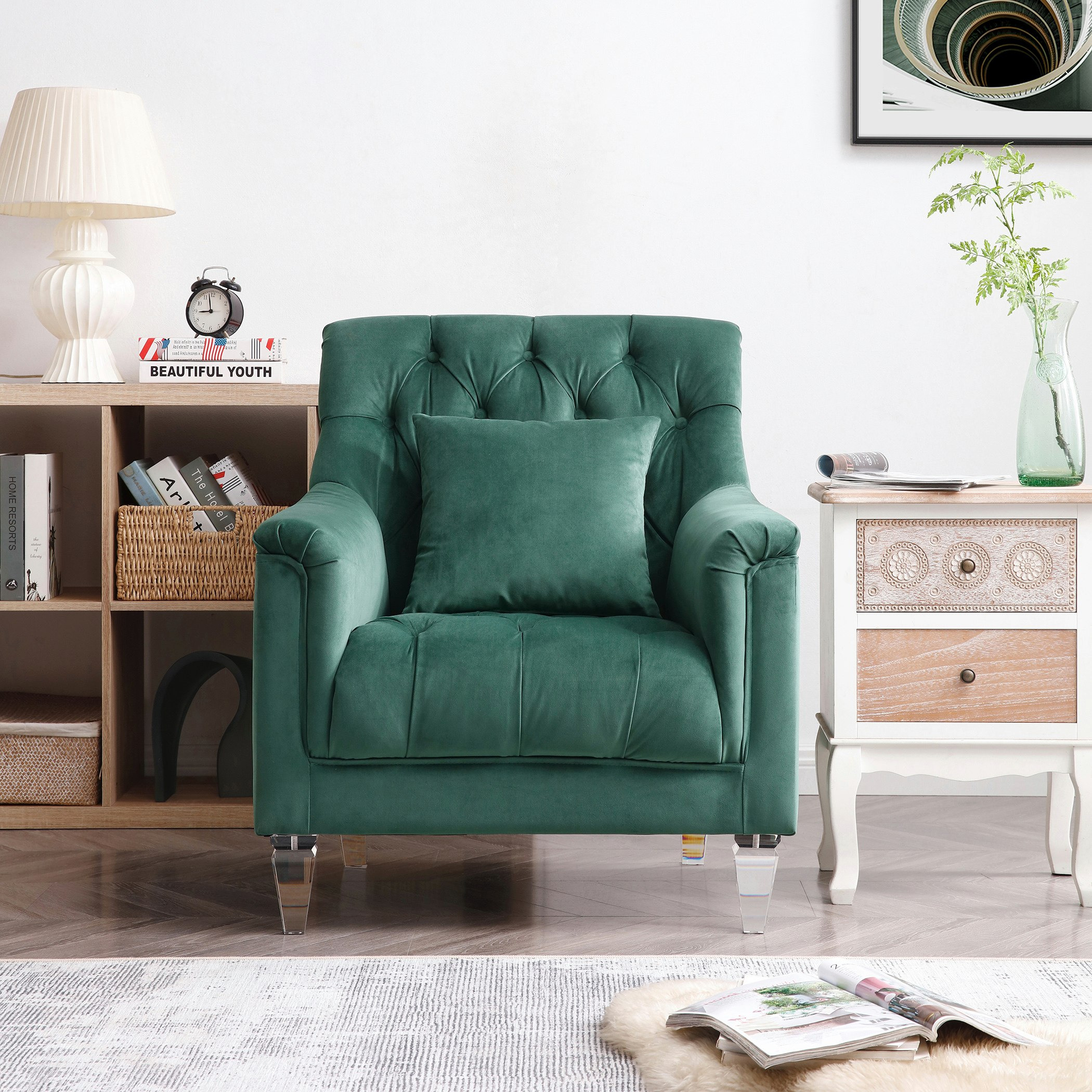 كنبة مخملية مقعد واحد مع وسادة من سويث-hbxlivingroom-sofasandarmchairs-sofas-image-3