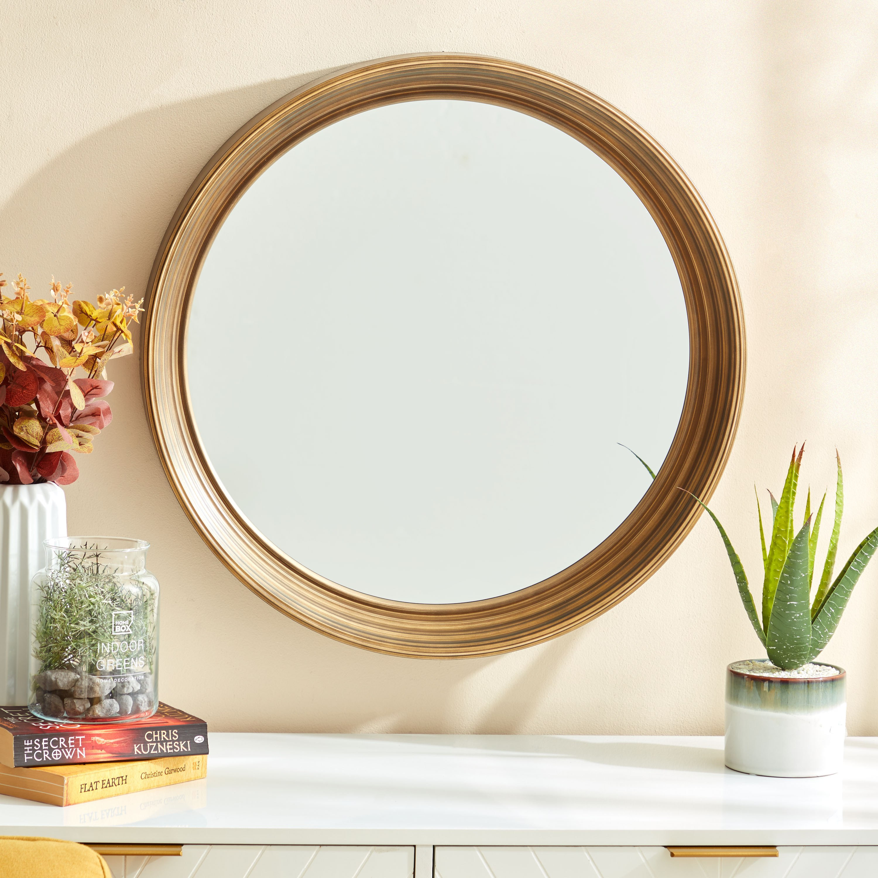 Round gold shop wall mirrors