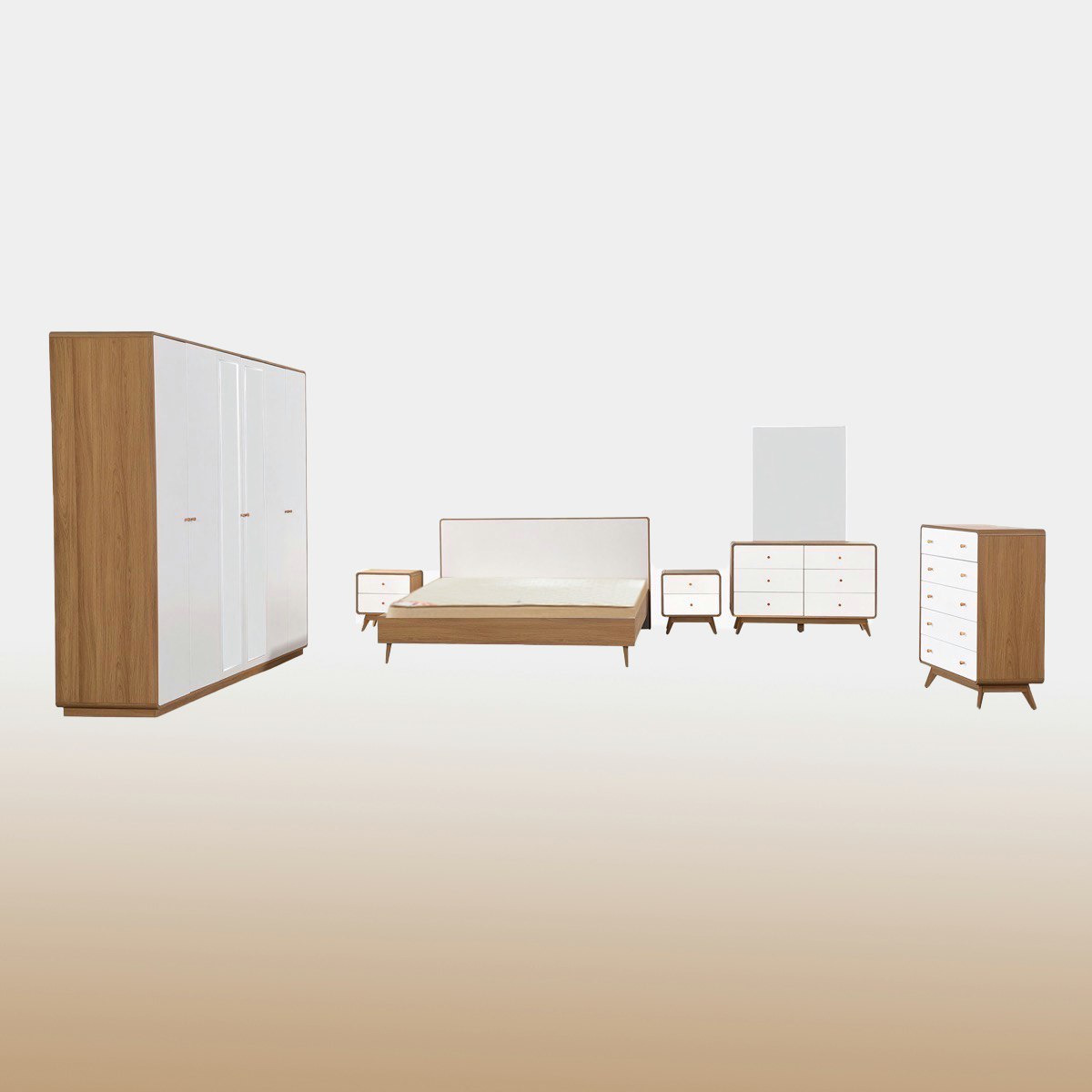 طقم غرفة نوم كينج 5 قطع من أوتاوا - 180x200 سم-hbxbedroom-bedsandbedsets-bedroomsets-king-image-2