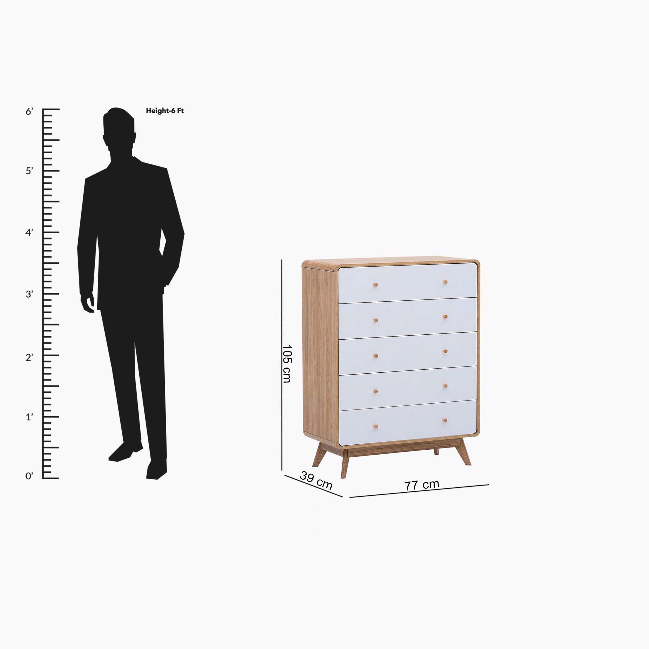 وحدة تخزين بـ5 أدراج من أوتاوا-hbxfurniture-dressersandchests-chestofdrawers-image-5