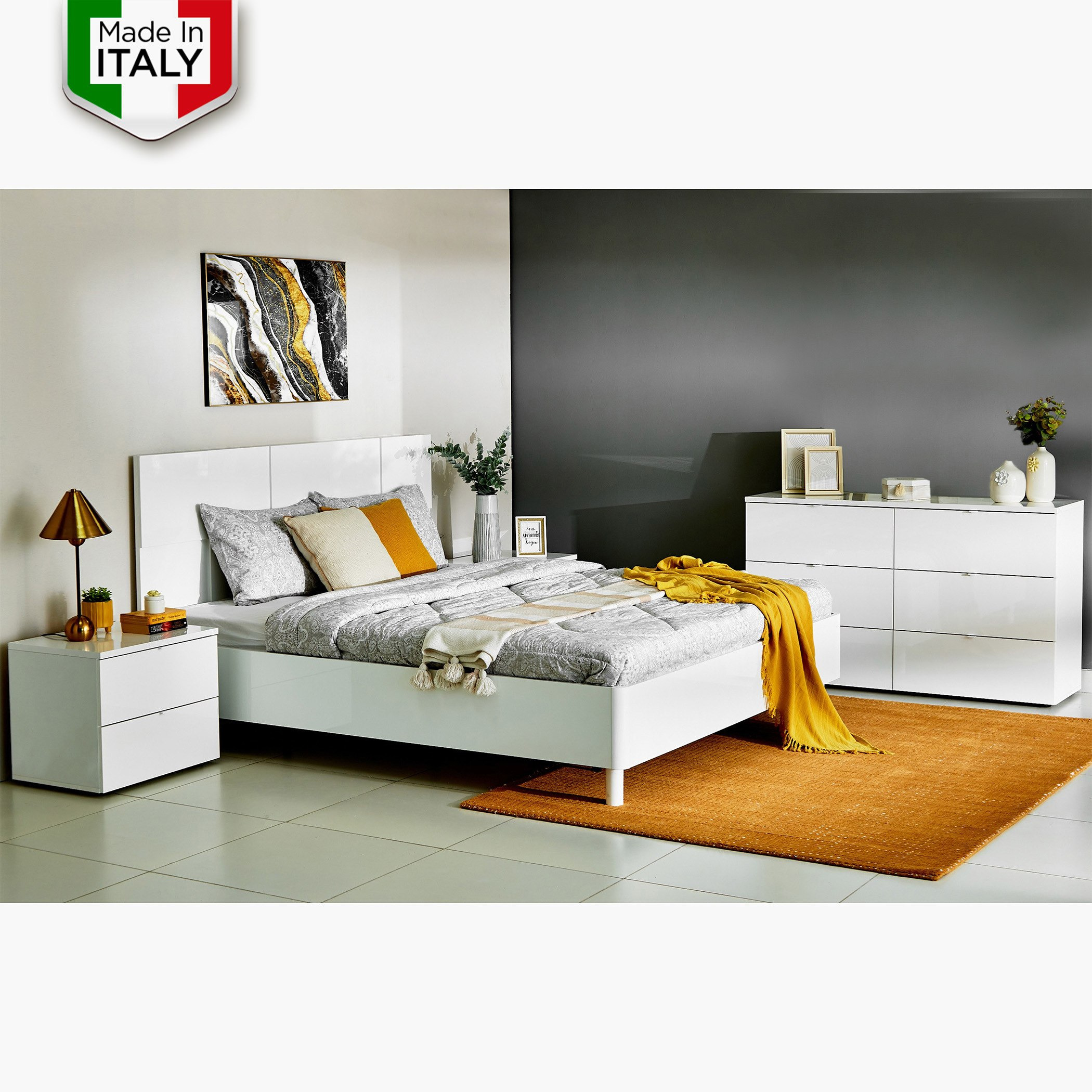 Hamburg 4-Piece King Bedroom Set without Mirror - 180x200 cm-hbxbedroom-bedsandbedsets-bedroomsets-king-image-1