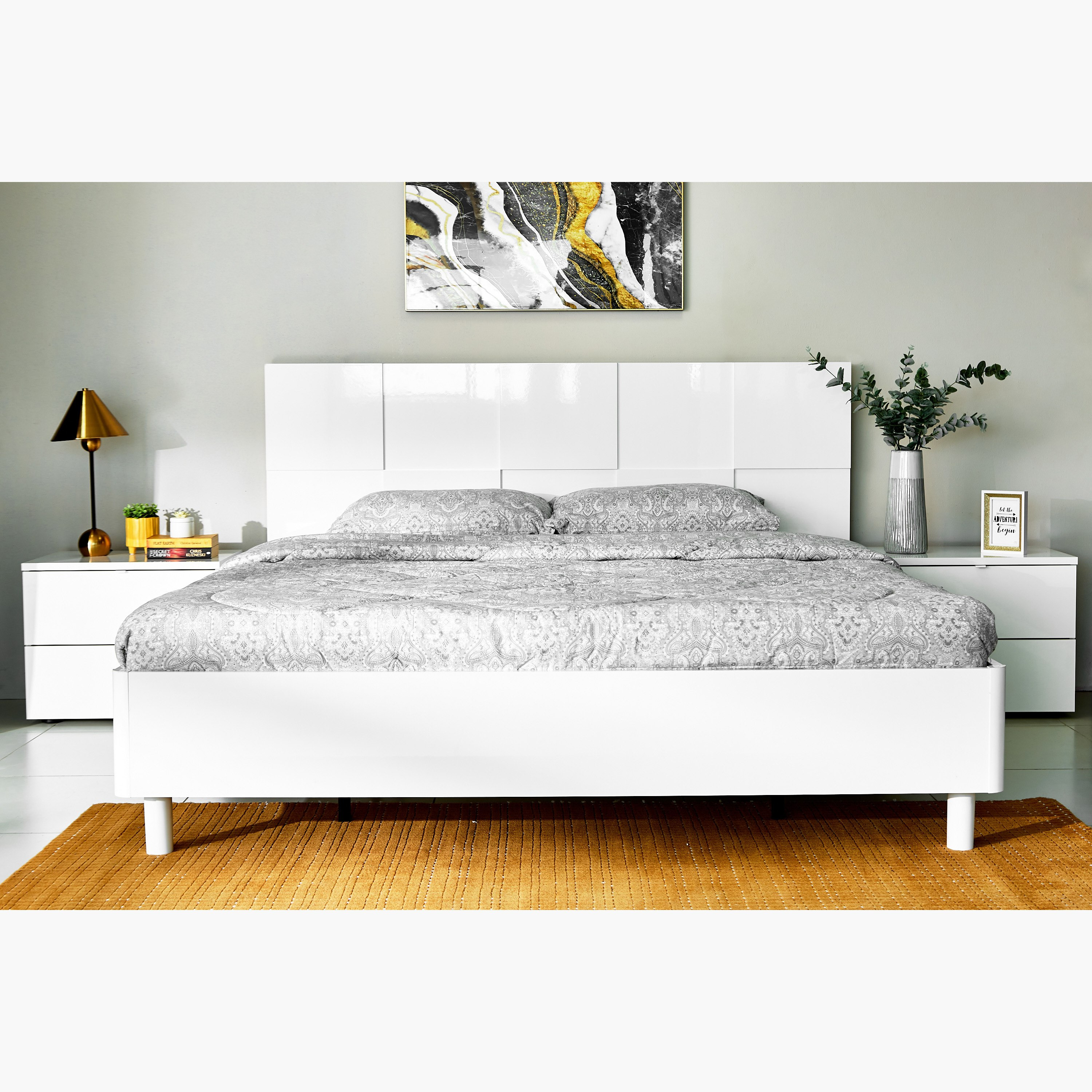 Hamburg 4-Piece King Bedroom Set without Mirror - 180x200 cm-hbxbedroom-bedsandbedsets-bedroomsets-king-image-2