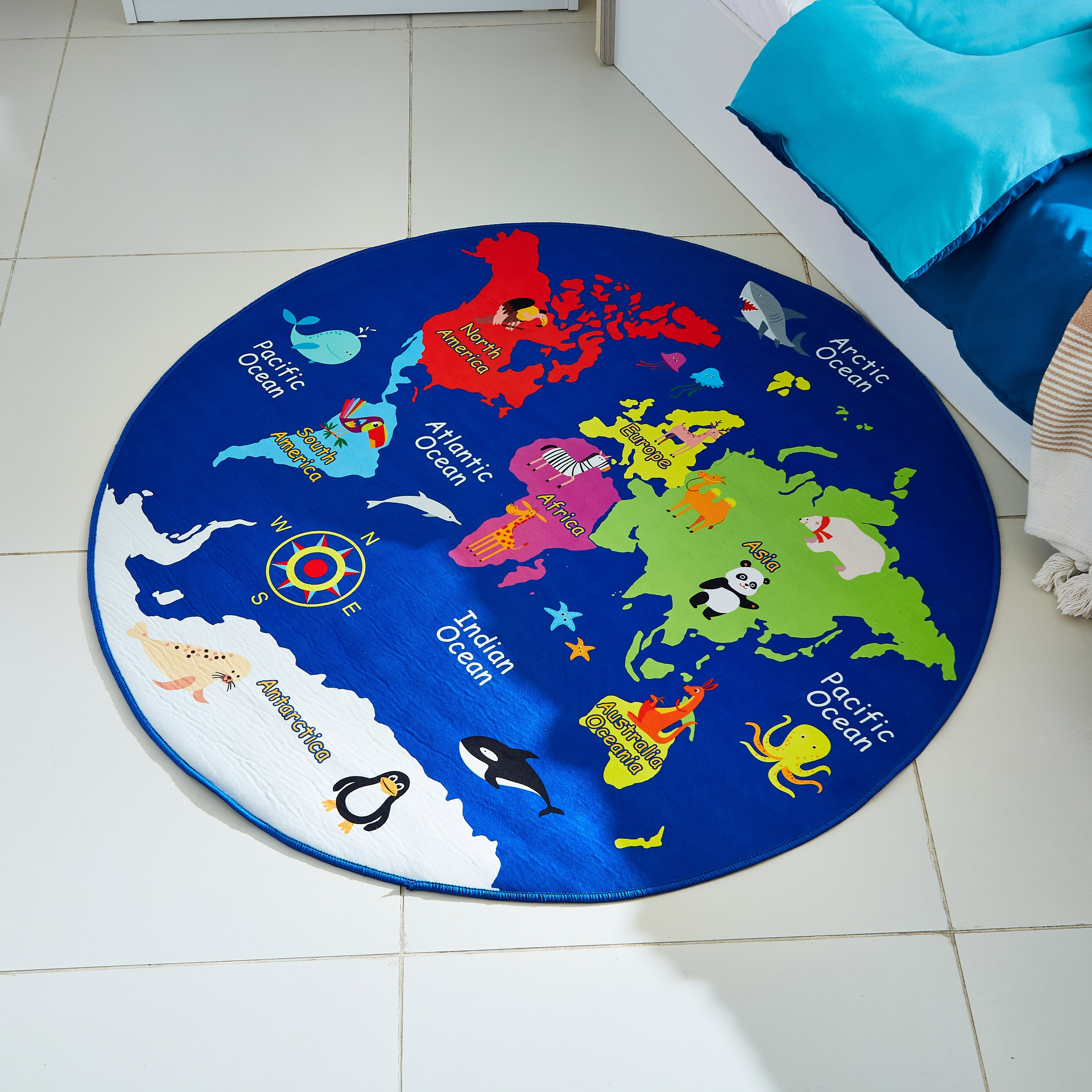 سجادة أطفال مستديرة للأطفال بطبعات من كومفي - 120 سم-hbxhomeware-hbxkidsandyouth-image-1