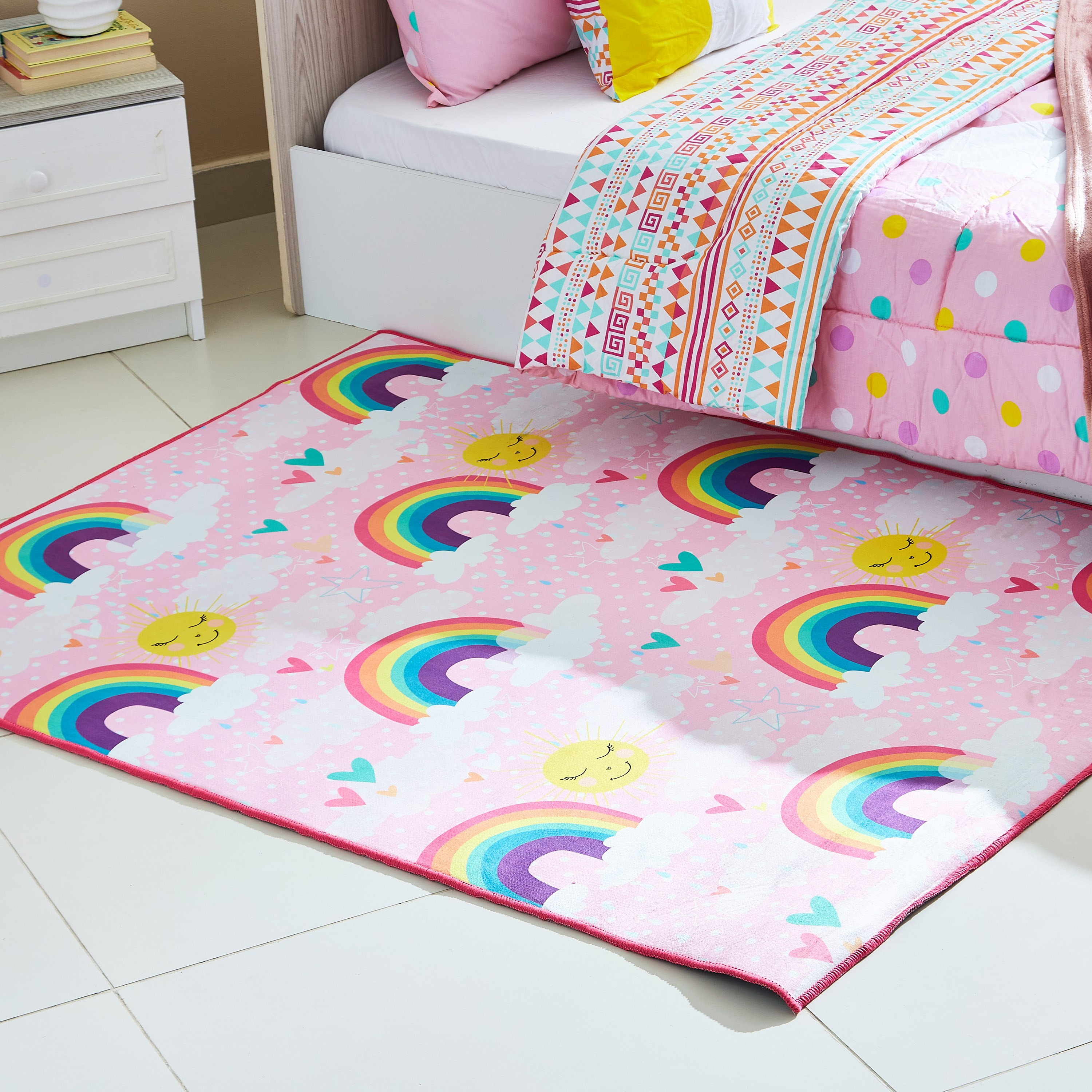 سجادة أطفال بطبعات قوس قزح من كومفي - 120x160 سم-hbxhomeware-hbxkidsandyouth-image-1