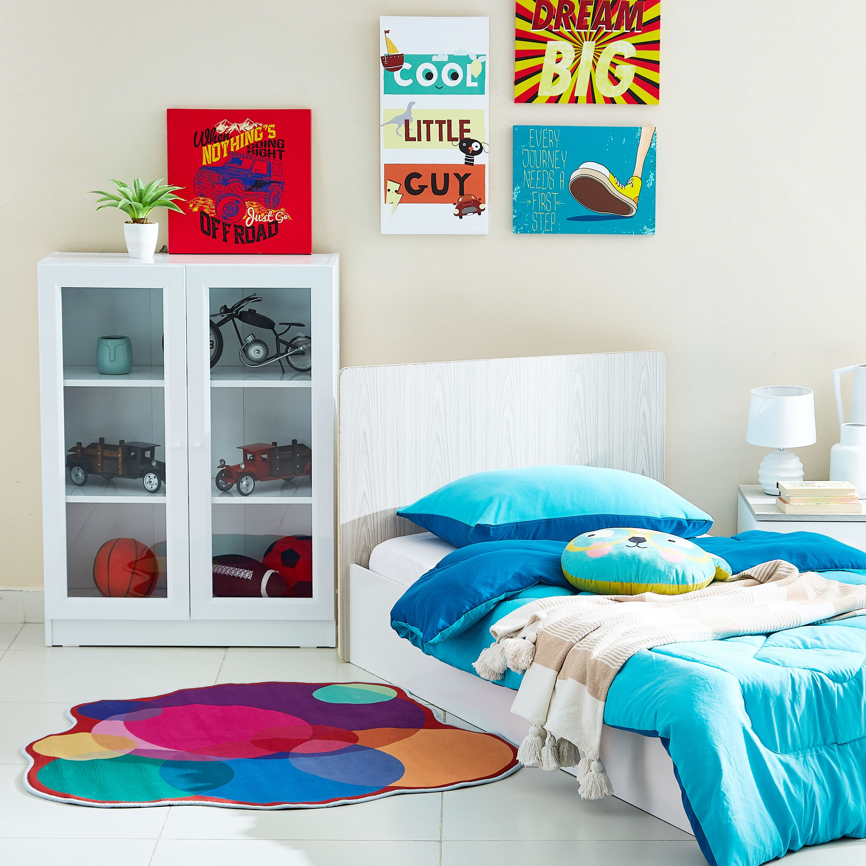 Comfy Circles Printed Shaped Kids' Rug - 120 cm-hbxhomeware-hbxkidsandyouth-image-5