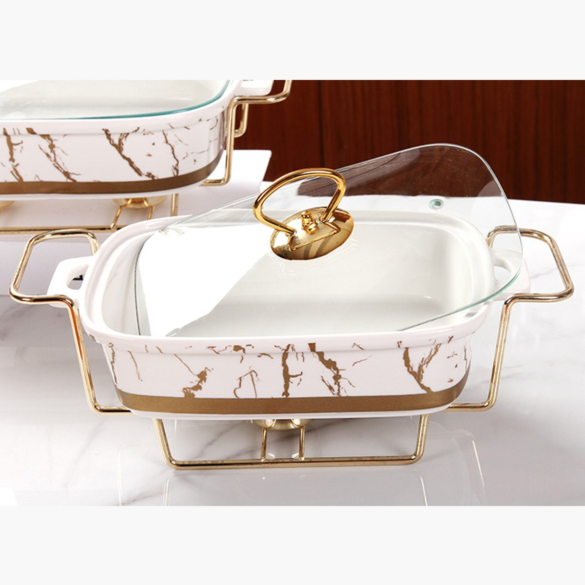 سخان طعام مستطيل مع حامل من أوركيد نيو - 38 سم-hbxdecorandfurnishings-tabletop-serveware-image-1