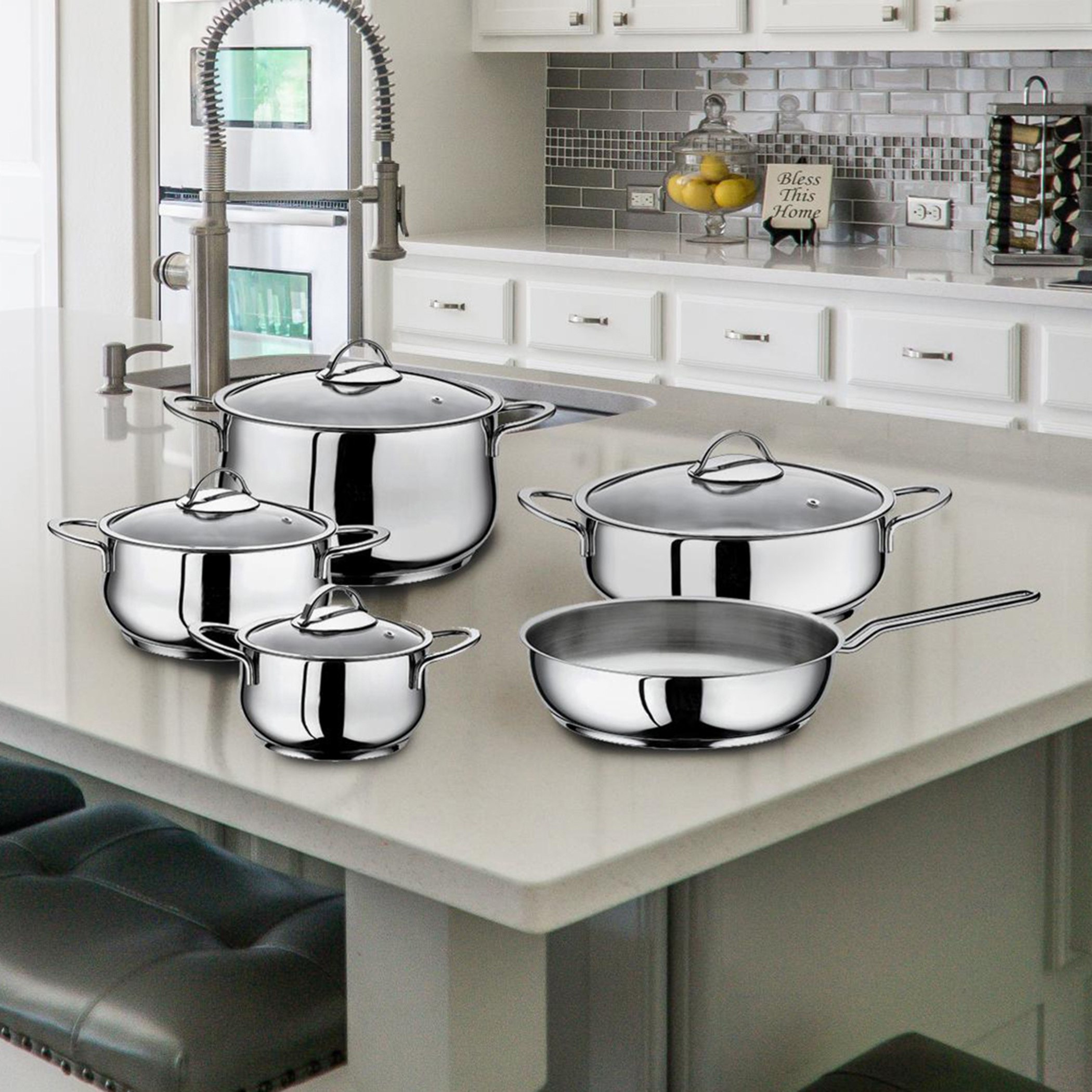 طقم أواني طهي ستانليس ستيل 9 قطع من ستيلو-hbxkitchen-kitchenware-foodpreparation-image-1