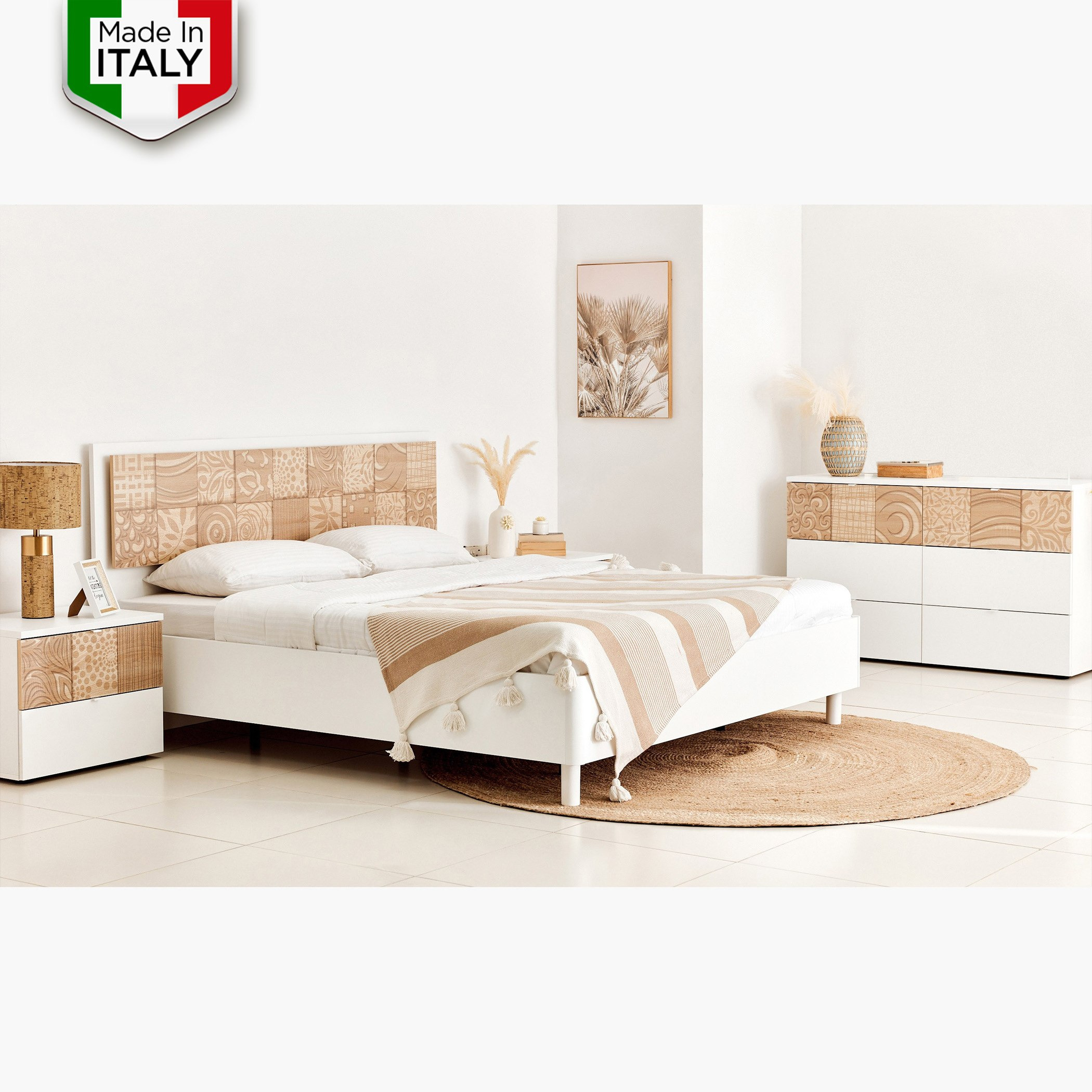 Gardenia 4-Piece King Bedroom Set without Mirror - 180x200 cm-hbxbedroom-bedsandbedsets-bedroomsets-king-image-1