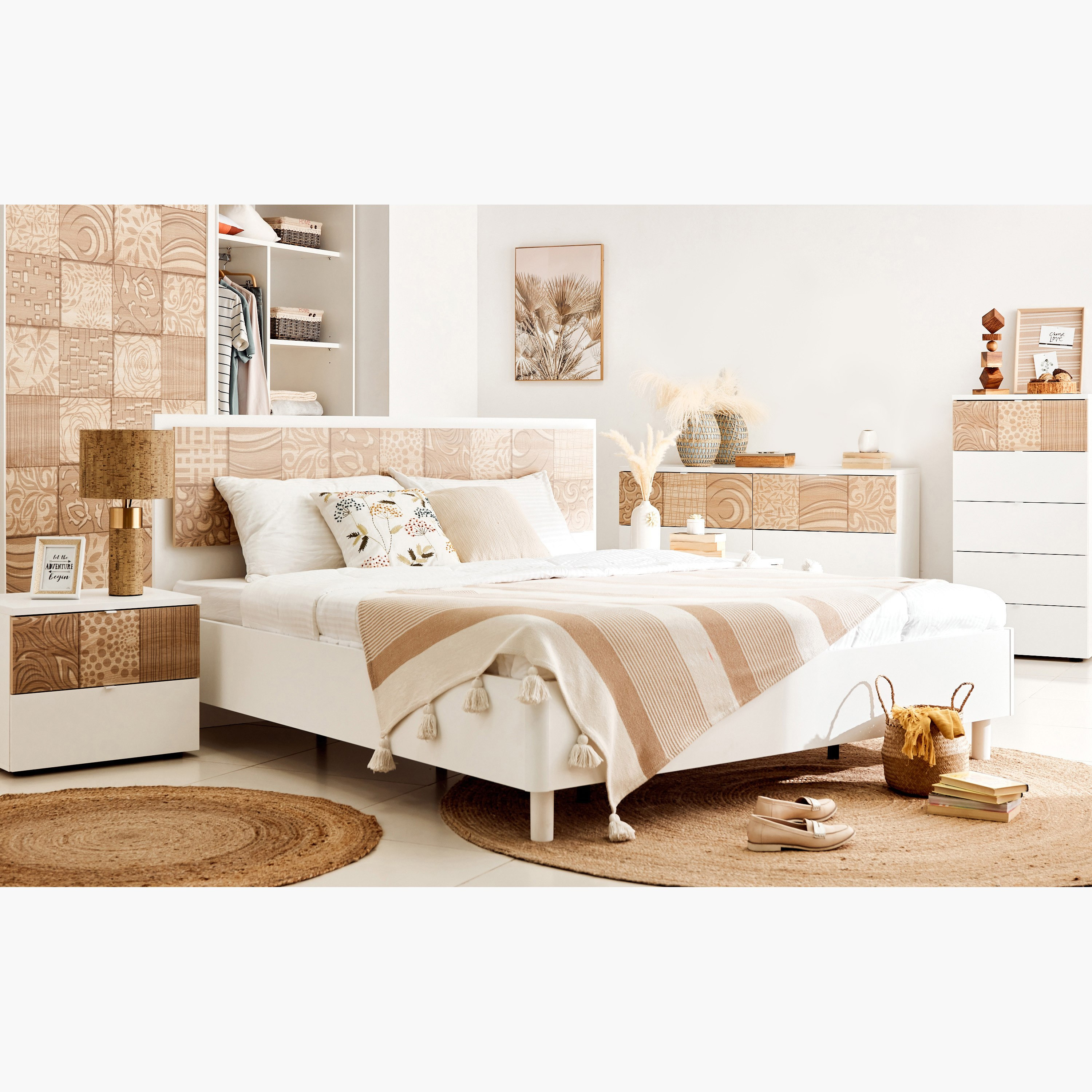 Gardenia 4-Piece King Bedroom Set without Mirror - 180x200 cm-hbxbedroom-bedsandbedsets-bedroomsets-king-image-15