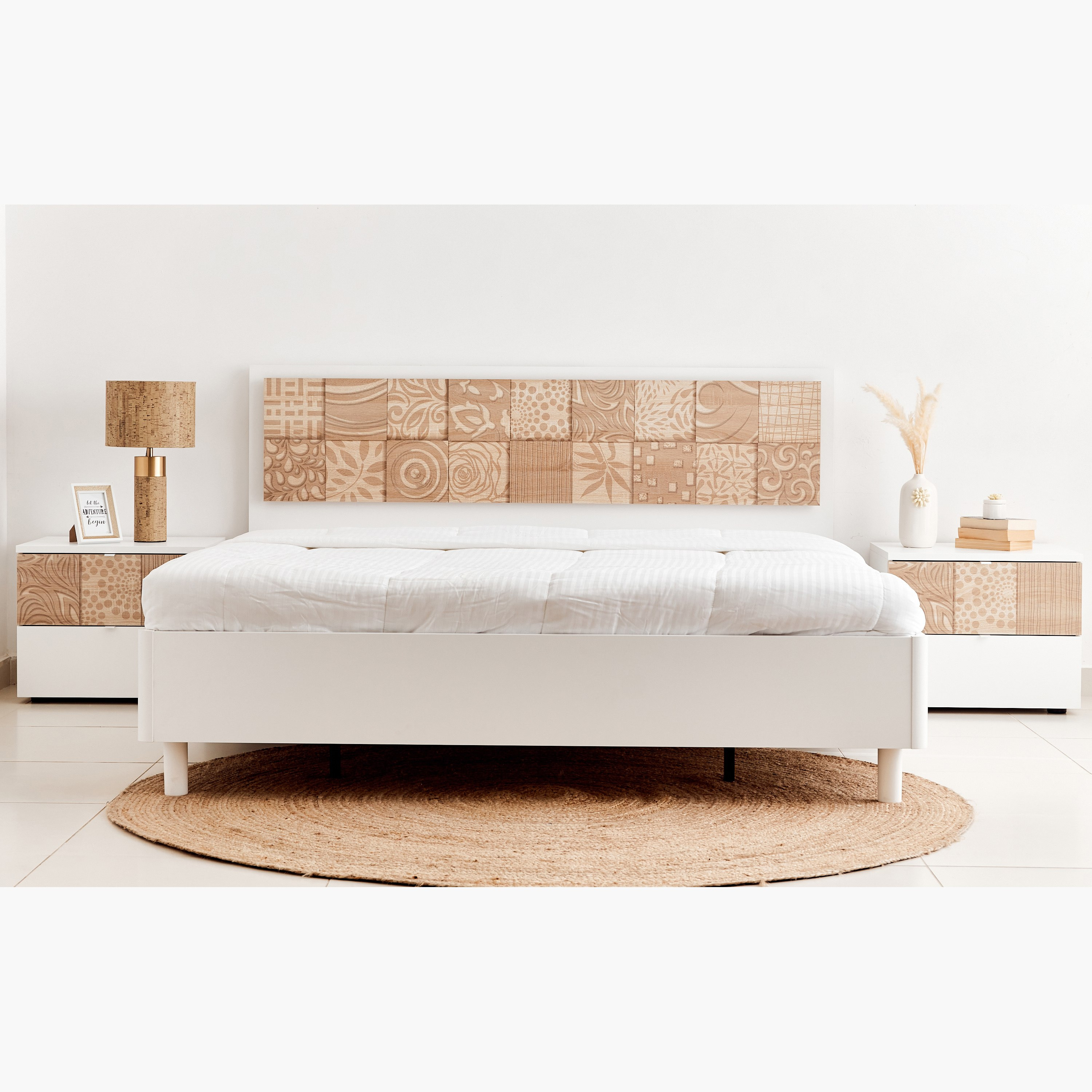 Gardenia 4-Piece King Bedroom Set without Mirror - 180x200 cm-hbxbedroom-bedsandbedsets-bedroomsets-king-image-2