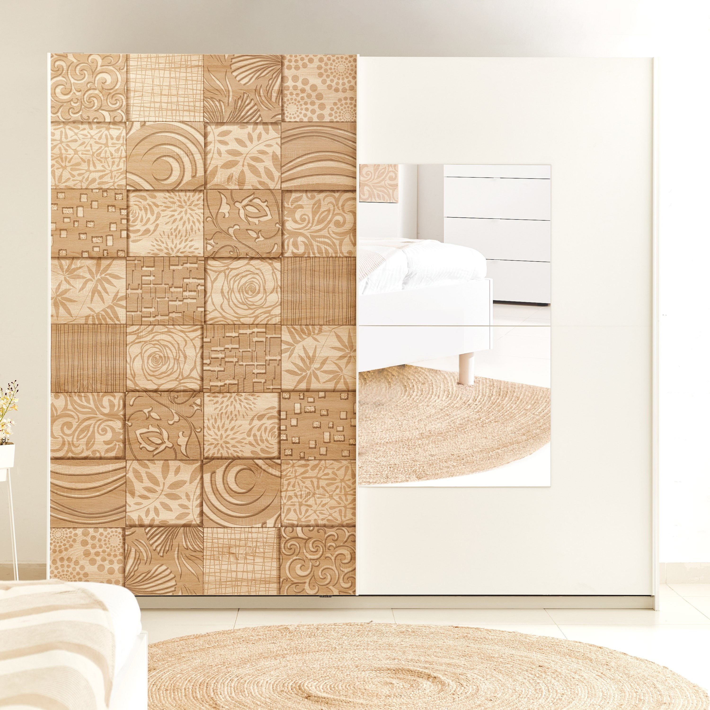 خزانة ملابس ببابين انزلاقيين ومرآة من جاردينيا-hbxfurniture-wardrobes-image-2