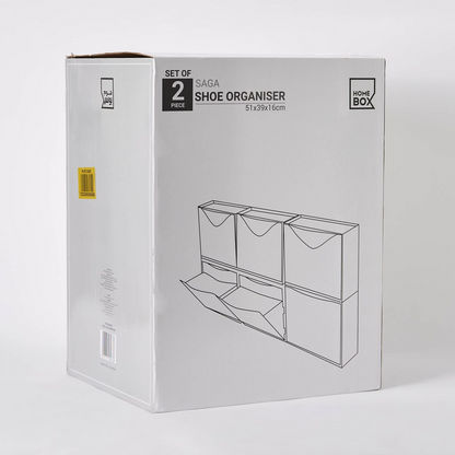 Saga 2-Piece Wall Mount Shoe Cabinet Organiser - 51x39x16 cms