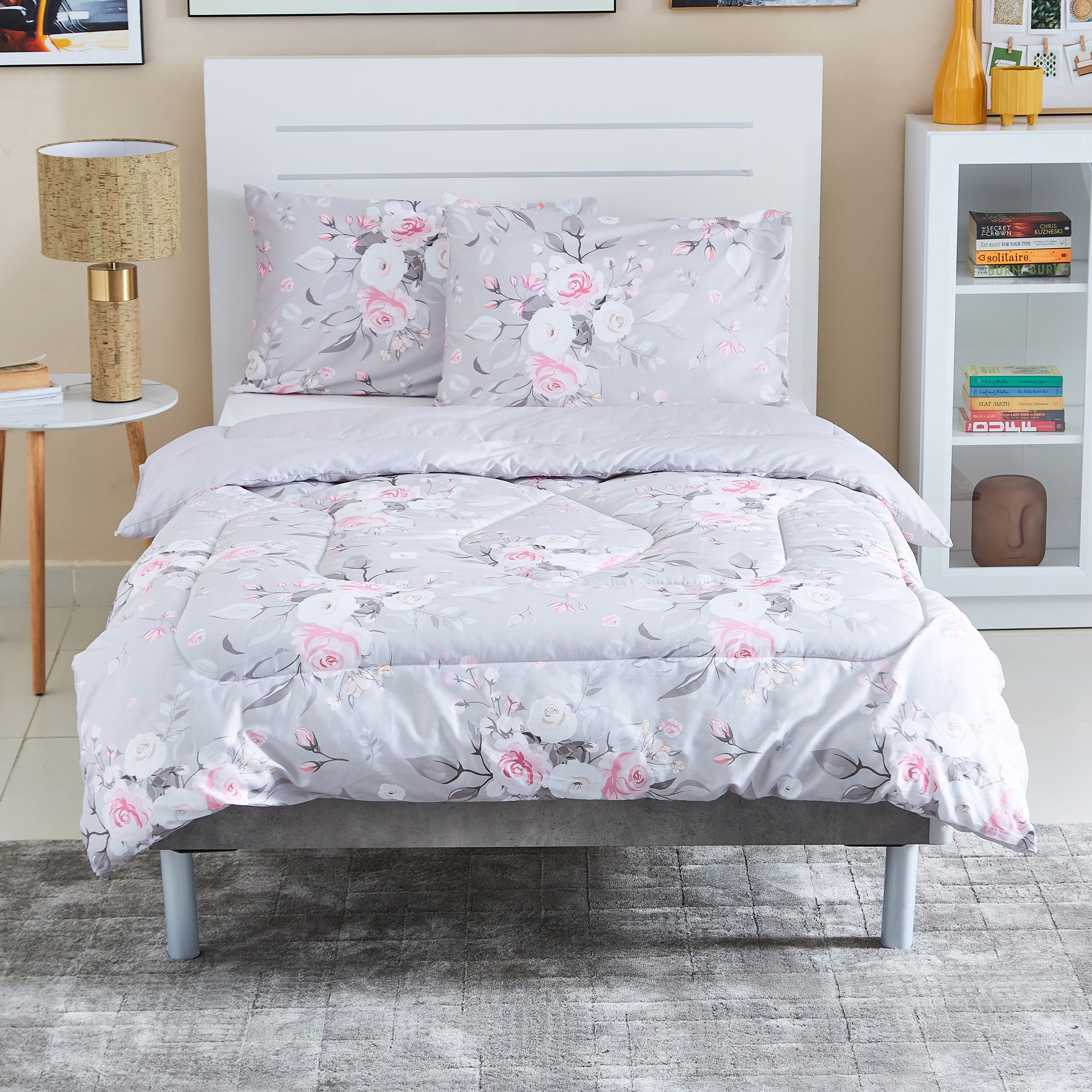 طقم لحاف مزدوج 3 قطع بطبعات رقمية زهرية - 160x220 سم-PROMO_HB_AE_B1G1_250925-image-2