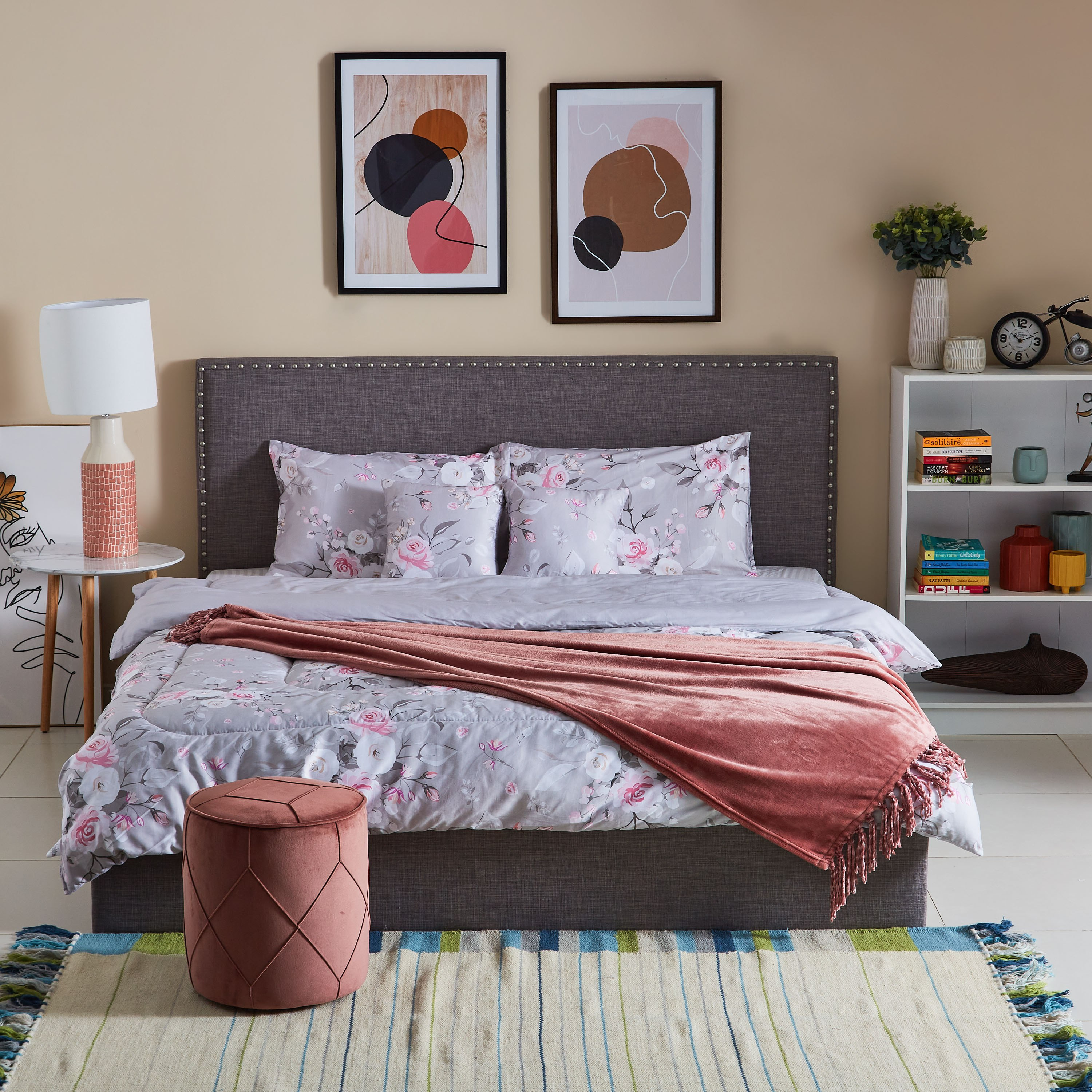 طقم لحاف كينج 5 قطع بطبعات رقمية زهرية - 220x240 سم-PROMO_HB_AE_B1G1_250925-image-7