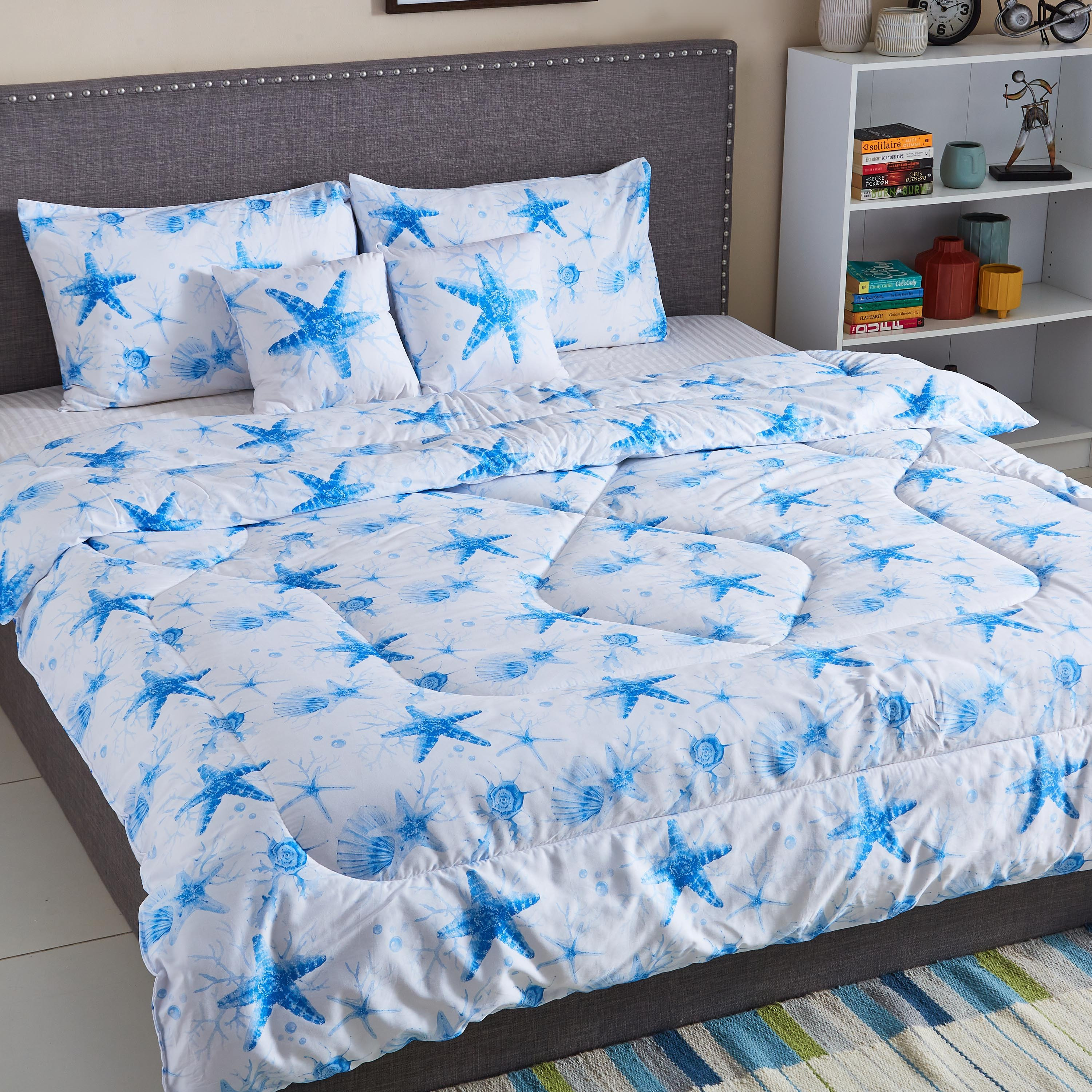 طقم لحاف كينج 5 قطع بطبعات رقمية بحرية - 220x240 سم-PROMO_HB_AE_B1G1_250925-image-1