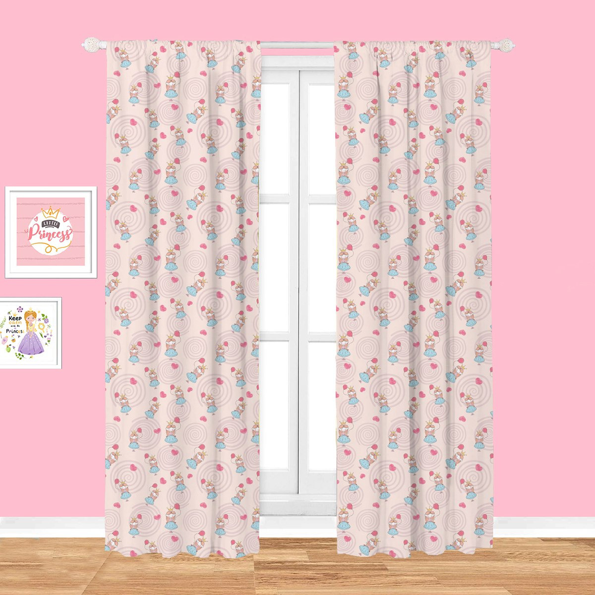 زوج ستائر بطبعات برنسيس ديجيتال من موديش - 140x240 سم-hbxhomeware-hbxkidsandyouth-image-1
