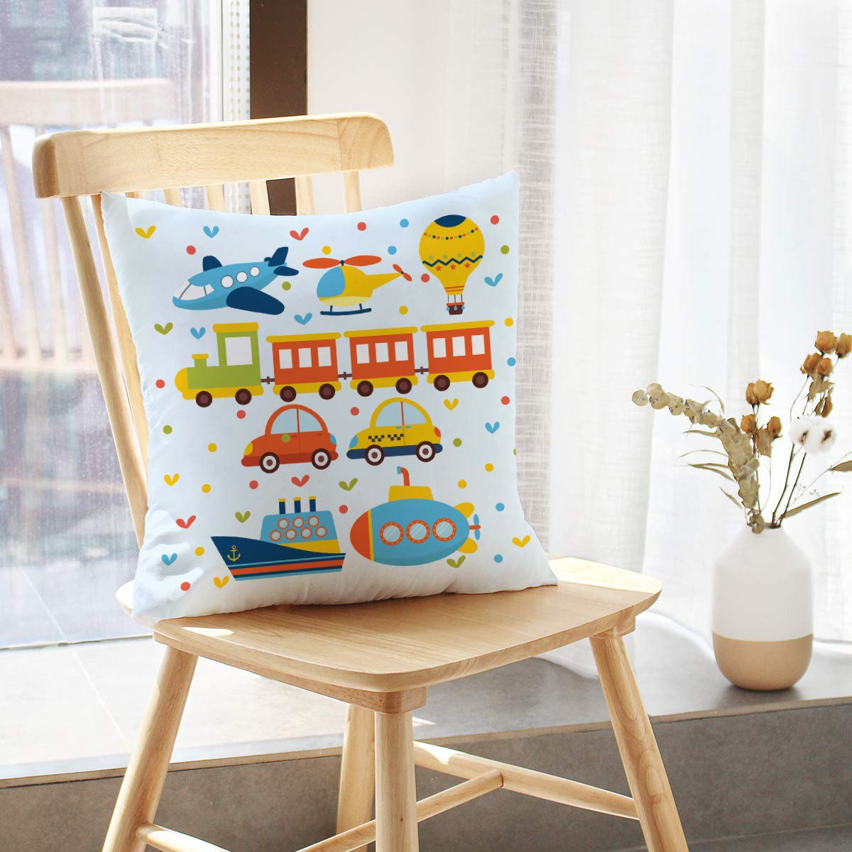 وسادة محشوة بطبعات وسائل نقل رقمية من موديش - 40x40  سم-hbxhomeware-hbxkidsandyouth-image-1