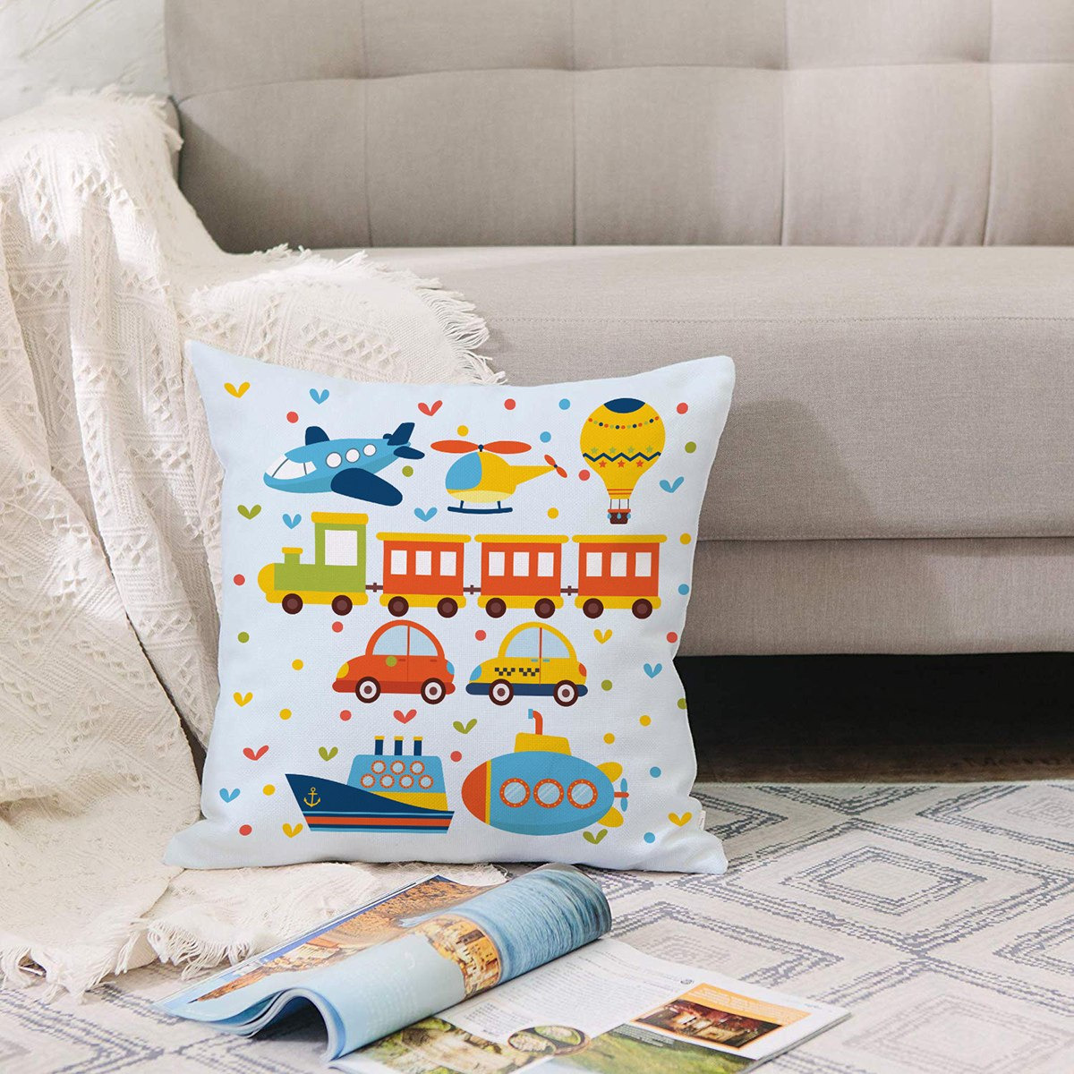وسادة محشوة بطبعات وسائل نقل رقمية من موديش - 40x40  سم-hbxhomeware-hbxkidsandyouth-image-2