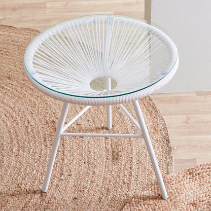 Cape Glass Top Outdoor Side Table