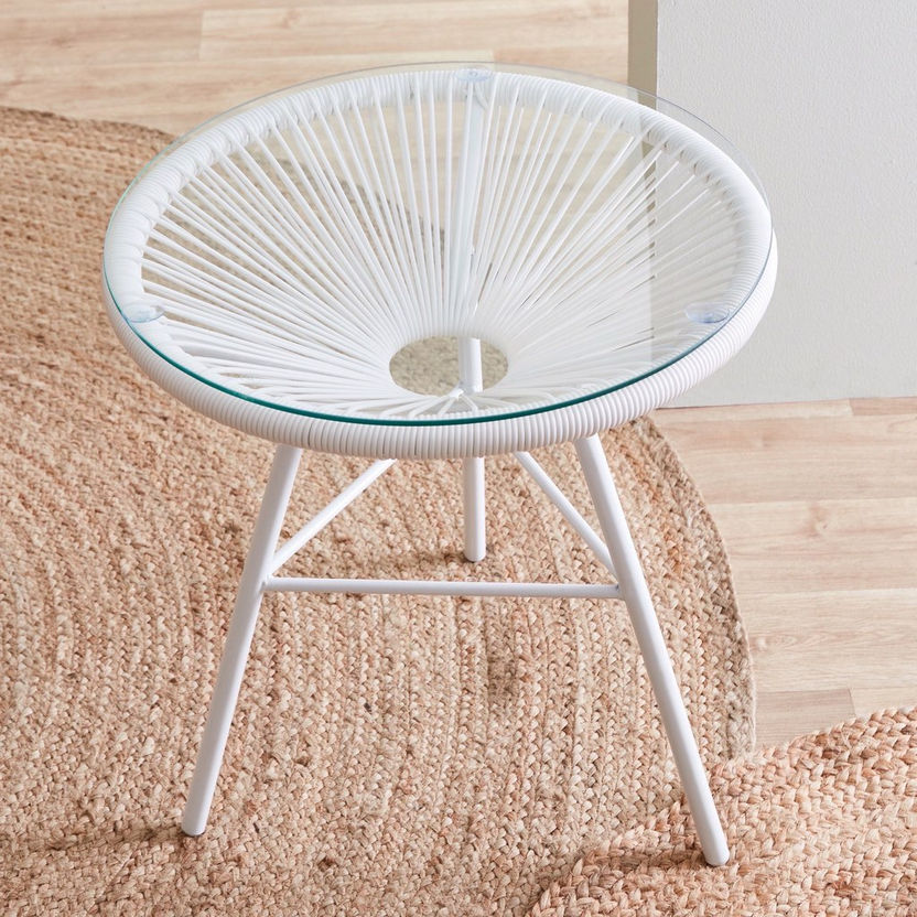 Cape Glass Top Outdoor Side Table-Tables-image-2