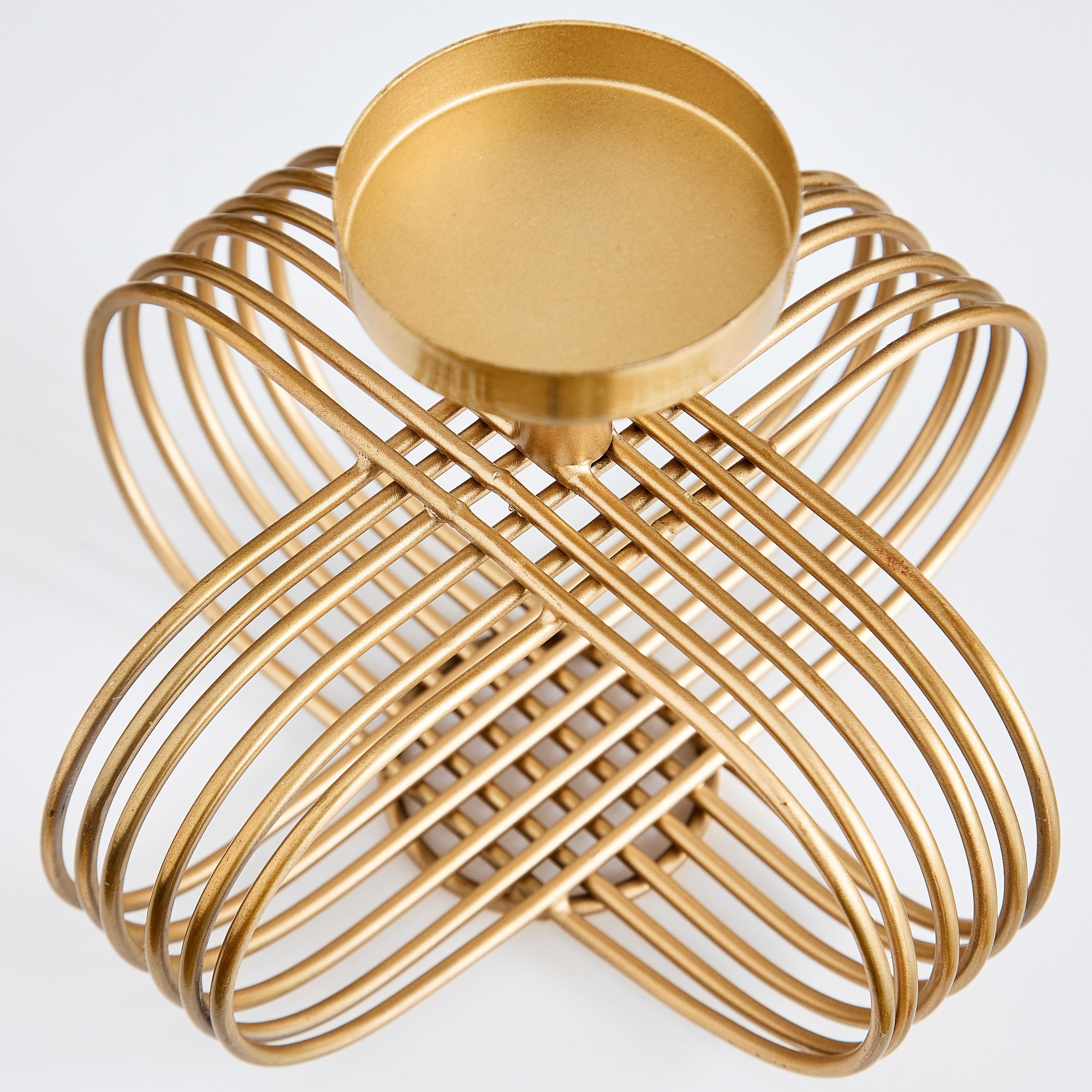 حامل شموع صغيرة بسلك معدني من عنايات - 16x16x13 26سم-hbxlivingroom-decorandaccessories-candleholders-image-3