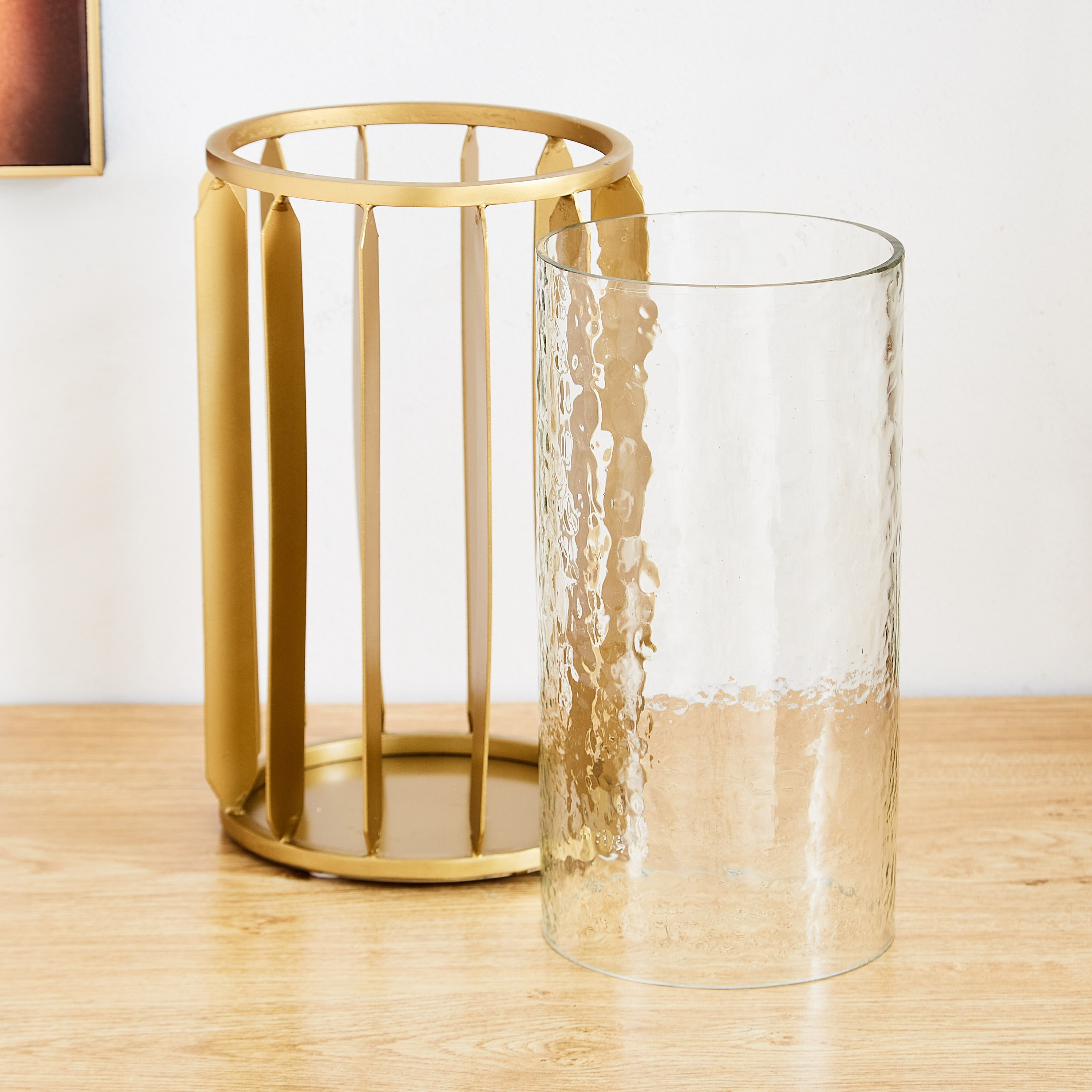 حامل شموع زجاجي معدني من عنايات - 16.5x16.5x 26سم-hbxlivingroom-decorandaccessories-candleholders-image-3