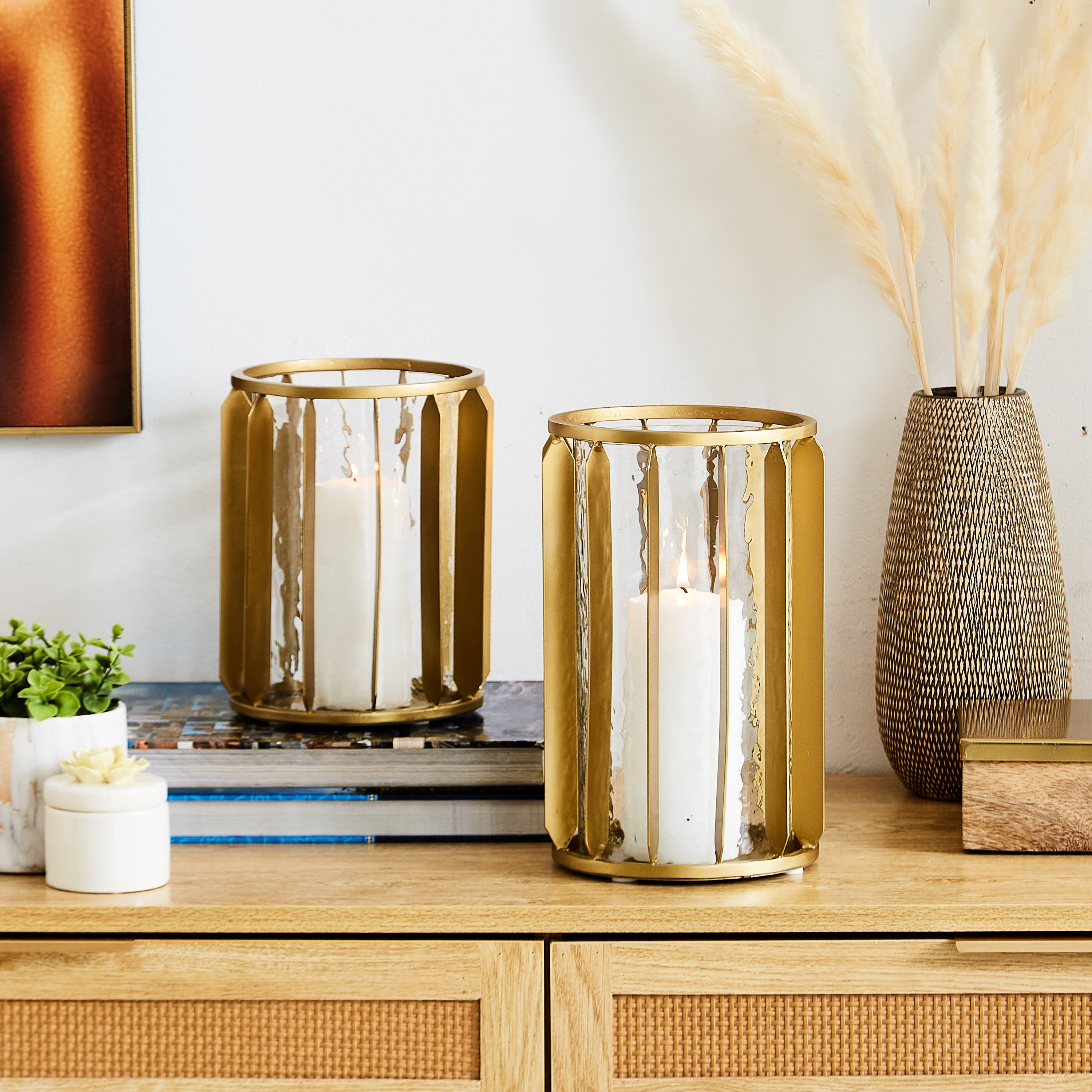حامل شموع زجاجي معدني من عنايات - 16.5x16.5x 26سم-hbxlivingroom-decorandaccessories-candleholders-image-5