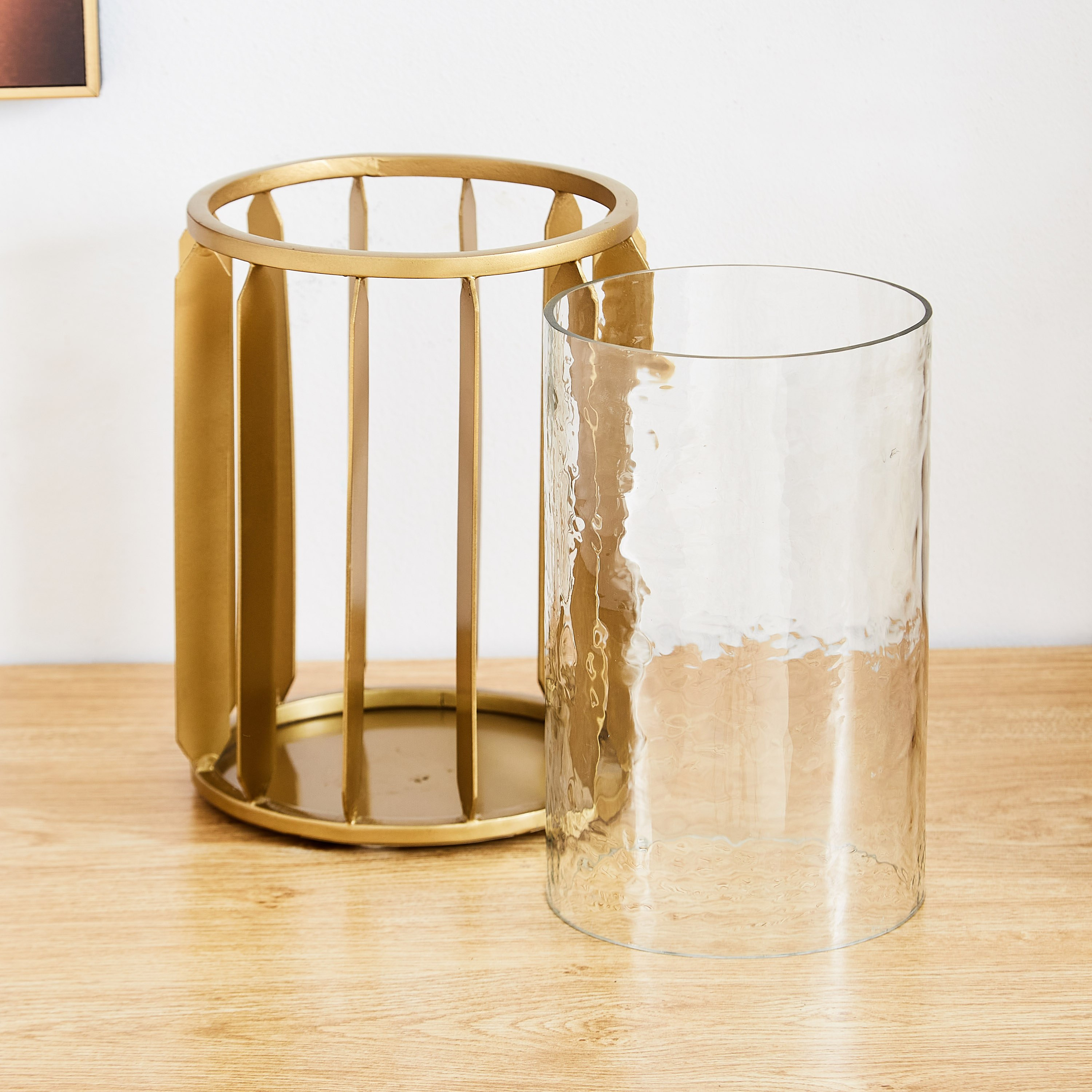 حامل شموع زجاجي معدني من عنايات - 16×16×21 سم-hbxlivingroom-decorandaccessories-candleholders-image-3