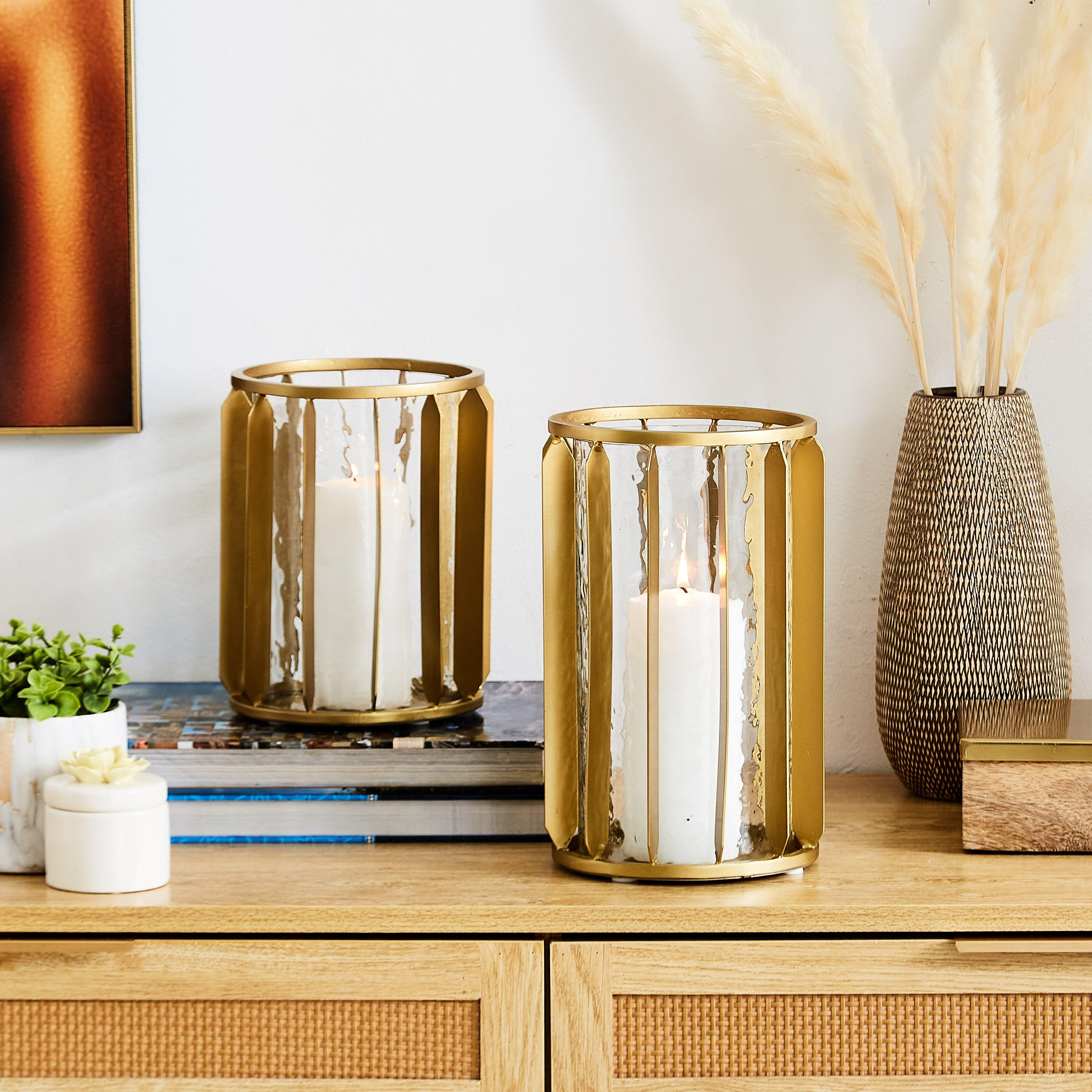 حامل شموع زجاجي معدني من عنايات - 16×16×21 سم-hbxlivingroom-decorandaccessories-candleholders-image-5