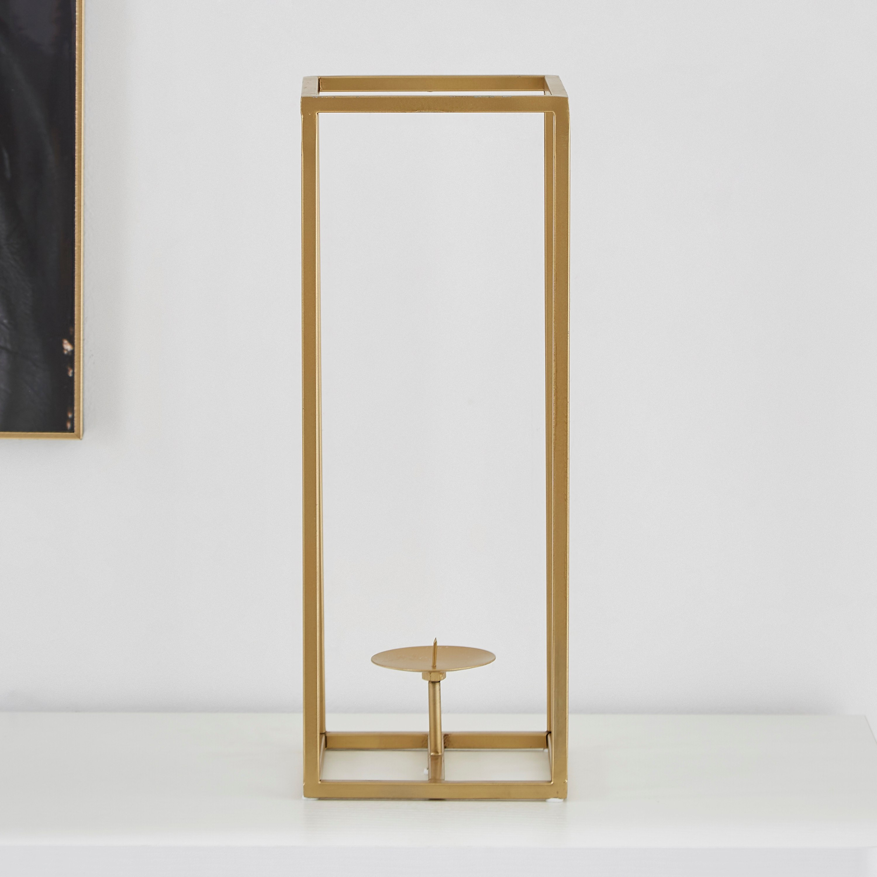 حامل شموع بإطار معدني من عنايات - 16x16x42 سم-hbxlivingroom-decorandaccessories-candleholders-image-3