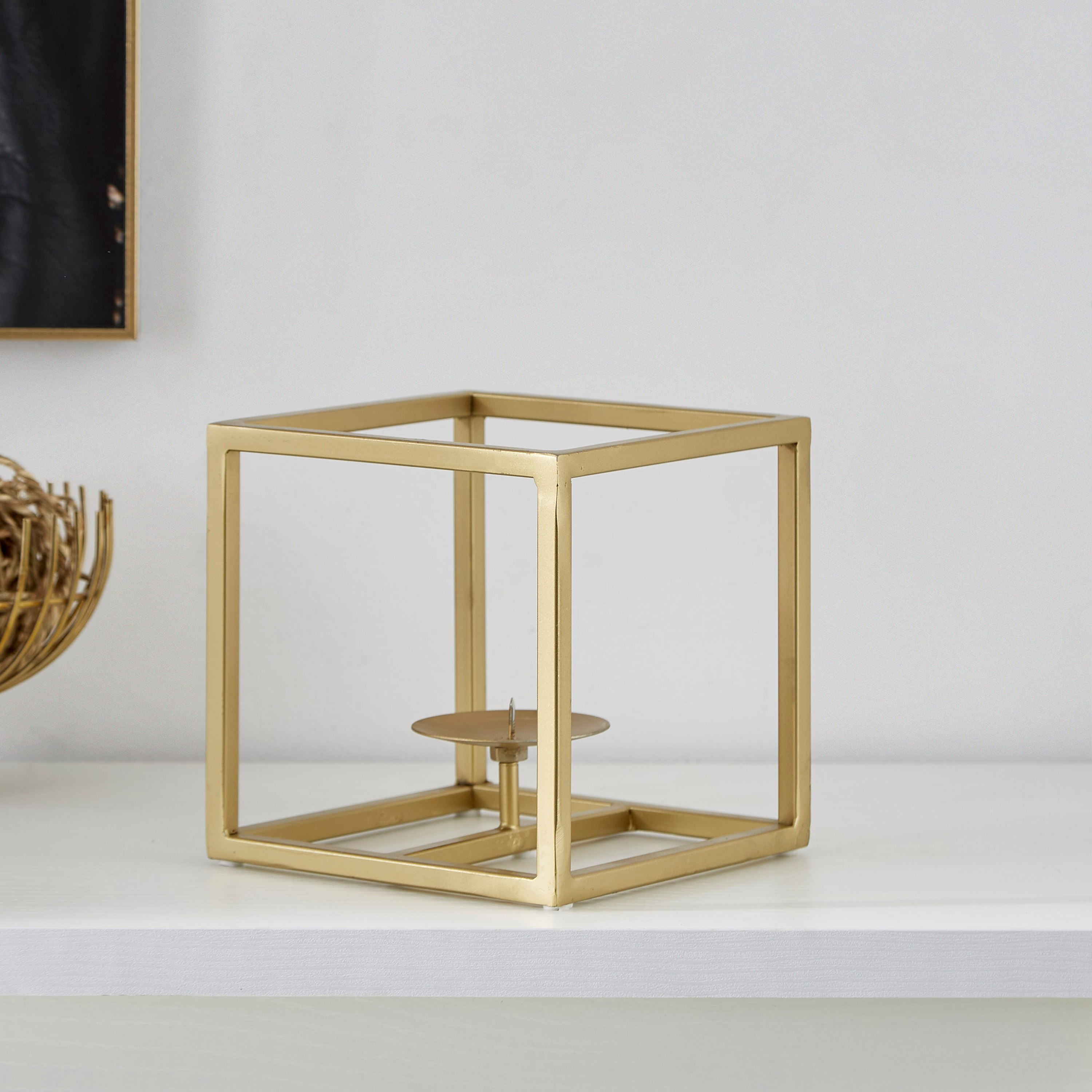Inaayat Metal Frame Candleholder - 16.5x16.5x16.5 cm-hbxlivingroom-decorandaccessories-candleholders-image-1