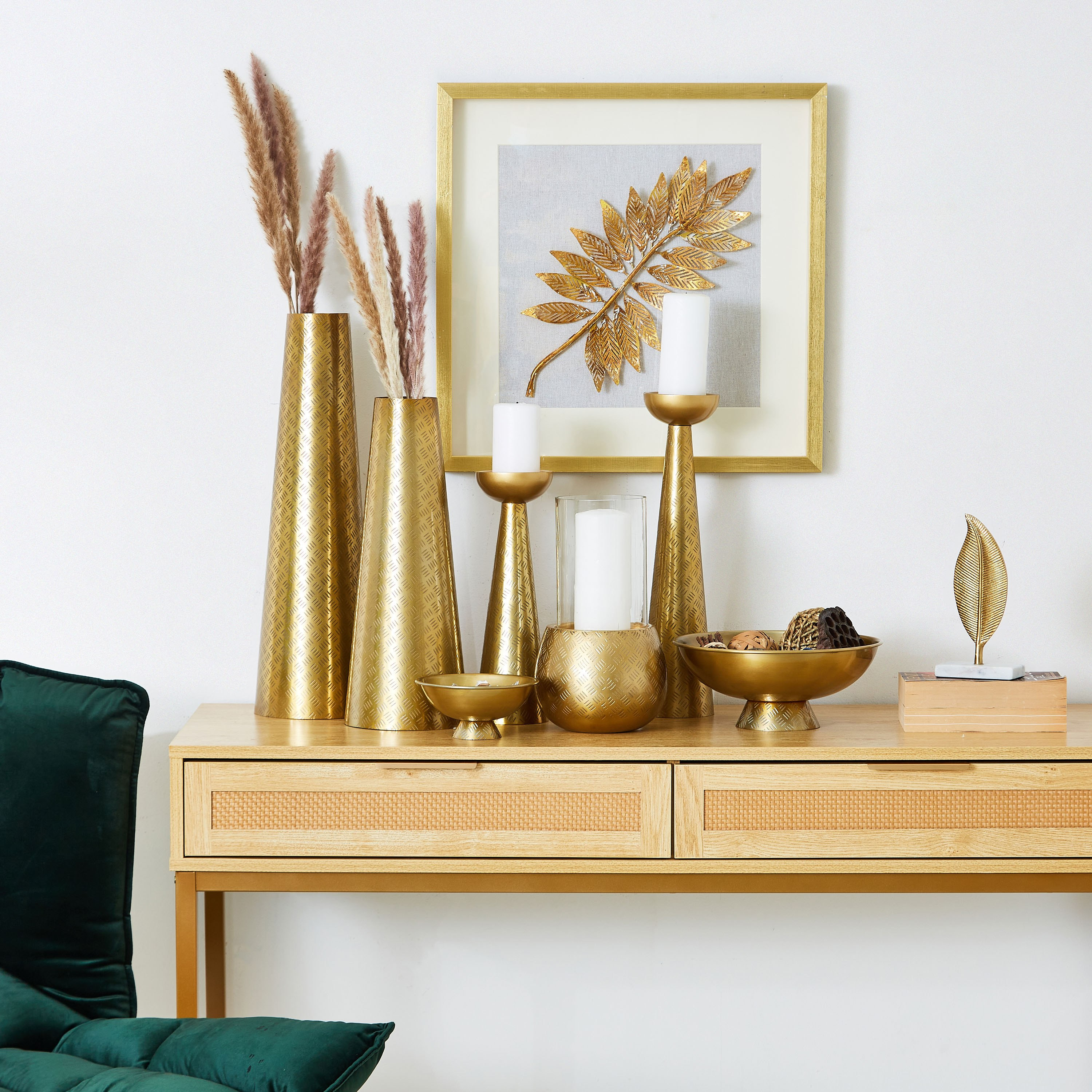 مزهرية معدنية صغيرة بارزة الملمس من إنارة - 16x16x40.5 سم-PROMO_HB_AE_B1G1_250925-image-4