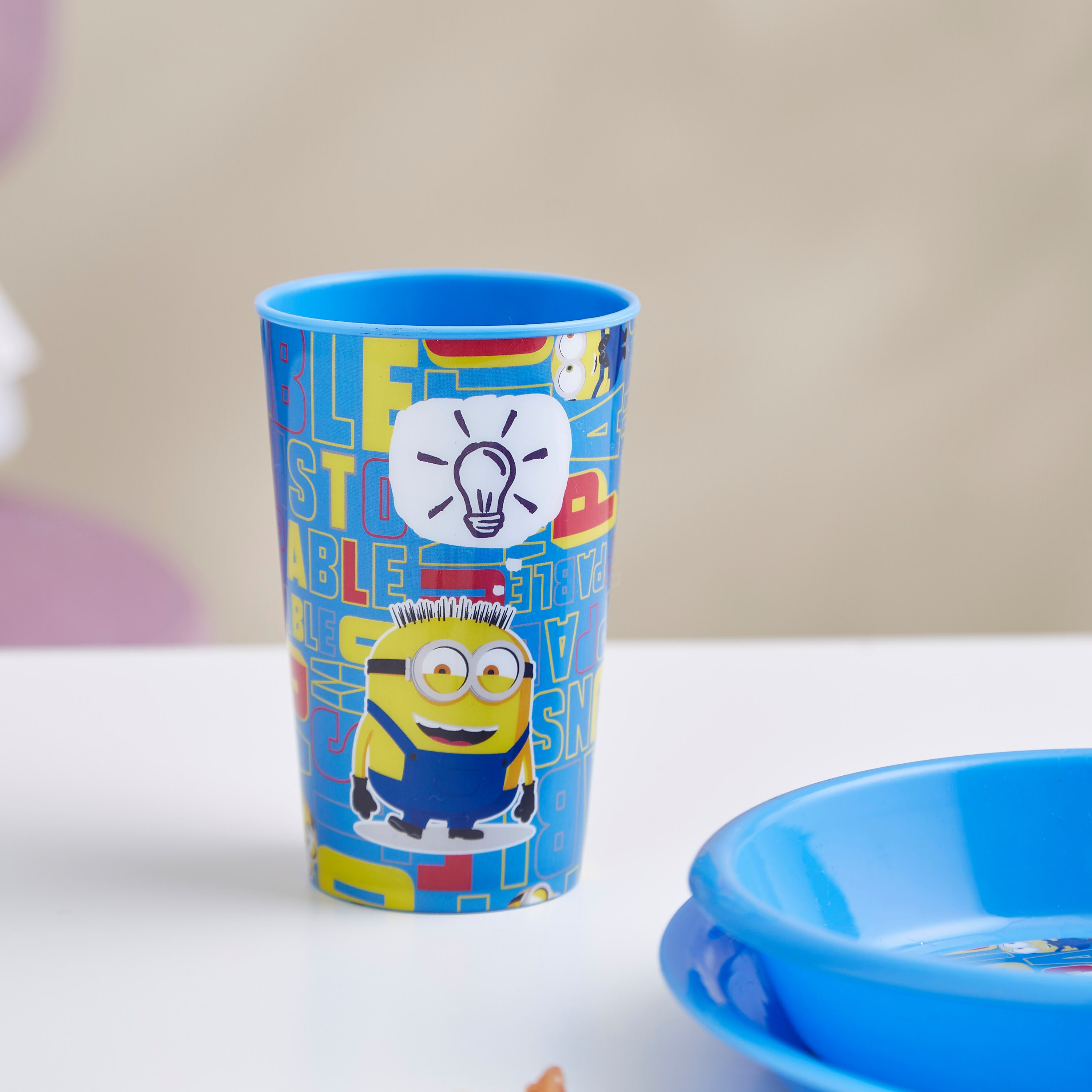 طقم إفطار بلاستيك بطبعات مينيونز 3- قطع-hbxhomeware-hbxkidsandyouth-image-3