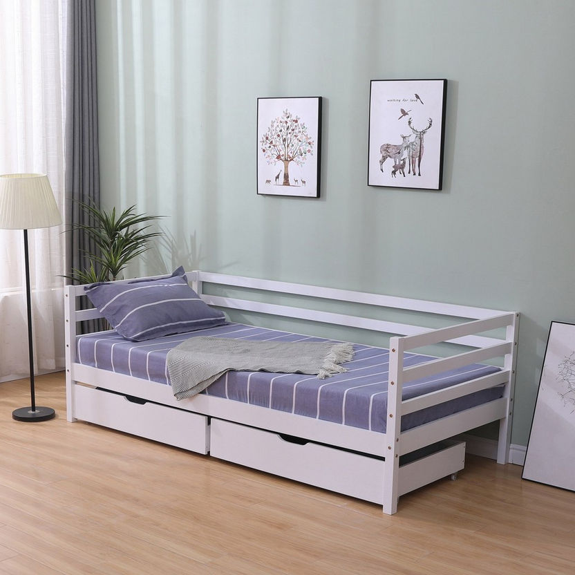 Vanilla Louis Day Bed with 2 Drawers - 90x190 cm-Day Beds-image-0