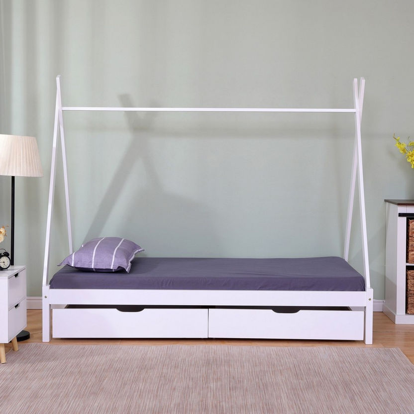 Vanilla Single House Bed with 2 Drawers - 90x190 cm-Single-image-1