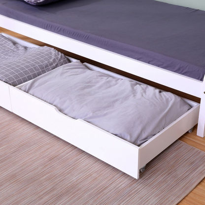 سرير فردي بتصميم منزل ودرجين من فانيلا - 90x190 سم
