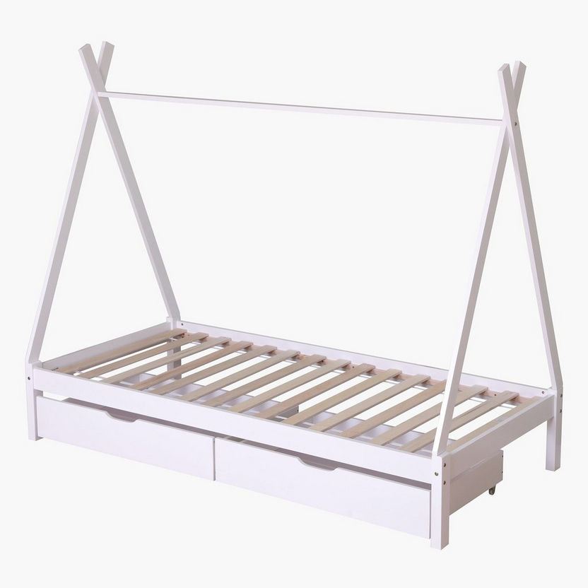 Vanilla Single House Bed with 2 Drawers - 90x190 cm-Single-image-11