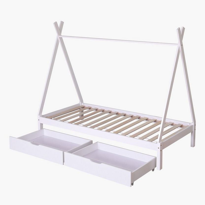 Vanilla Single House Bed with 2 Drawers - 90x190 cm-Single-image-12
