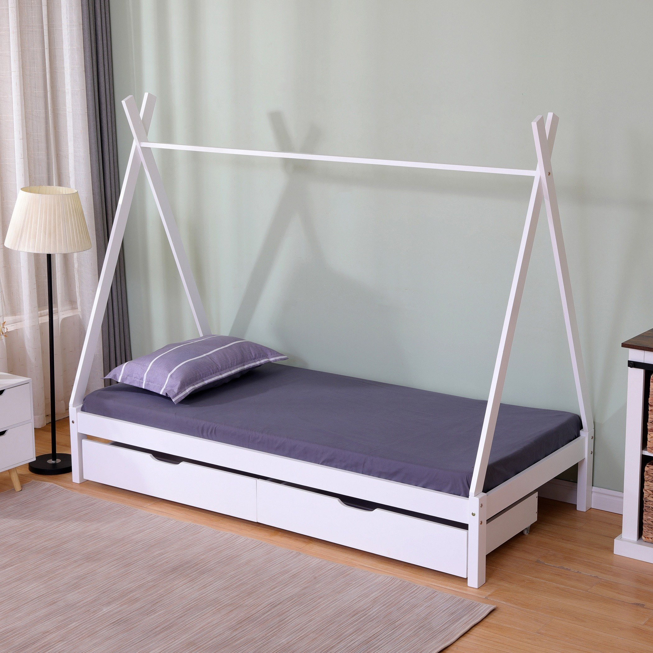 سرير فردي بتصميم منزل و2 درج - فانيلا من موڤو - 90x190 سم-hbxfurniture-bedsandbedsets-beds-single-image-1