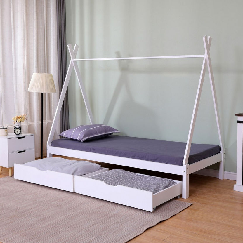 سرير فردي بتصميم منزل ودرجين من فانيلا - 90x190 سم-%D9%81%D8%B1%D8%AF%D9%8A-image-3