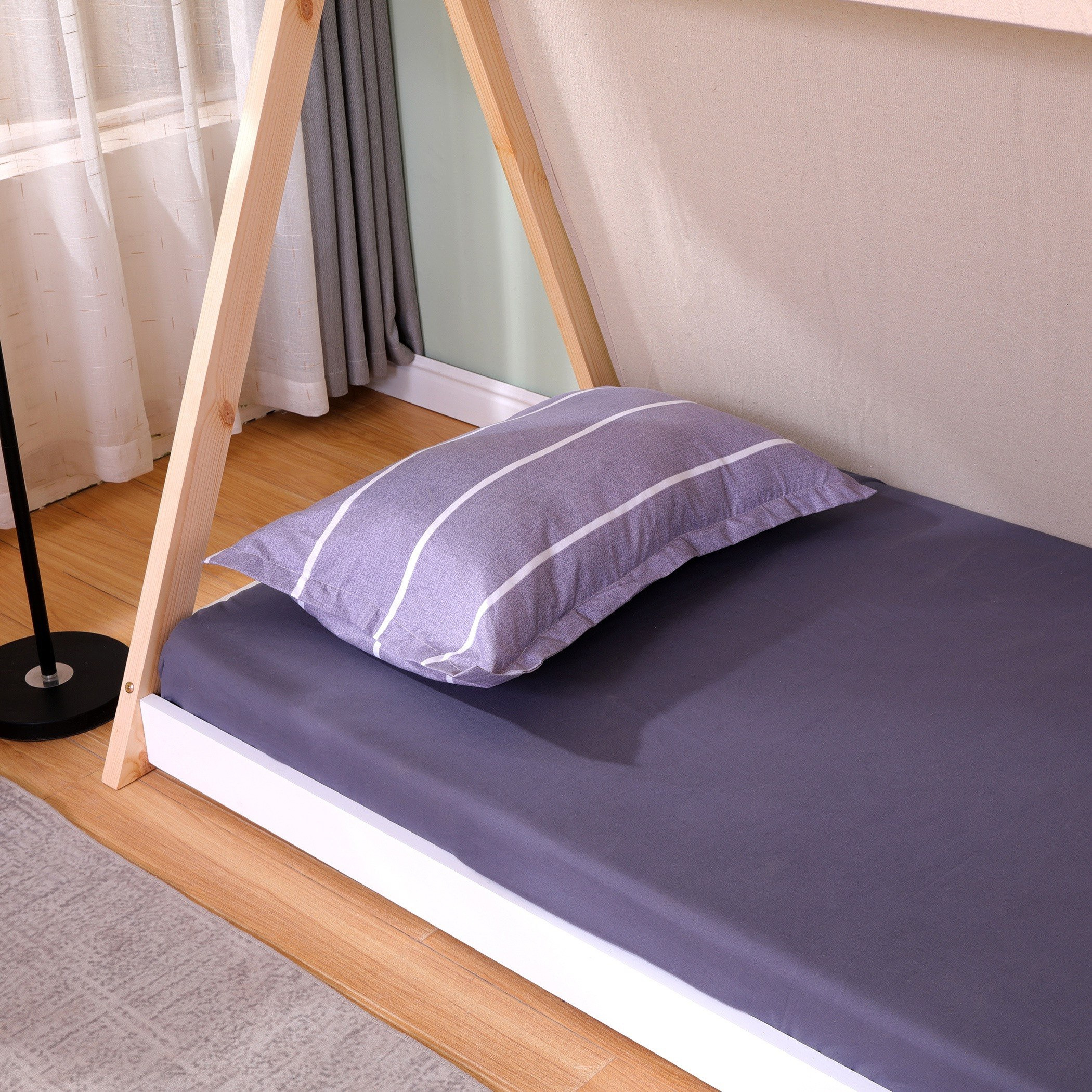 سرير فردي بتصميم منزل مع خيمة من  فانيلا - 90x190 سم-hbxfurniture-bedsandbedsets-beds-single-image-4