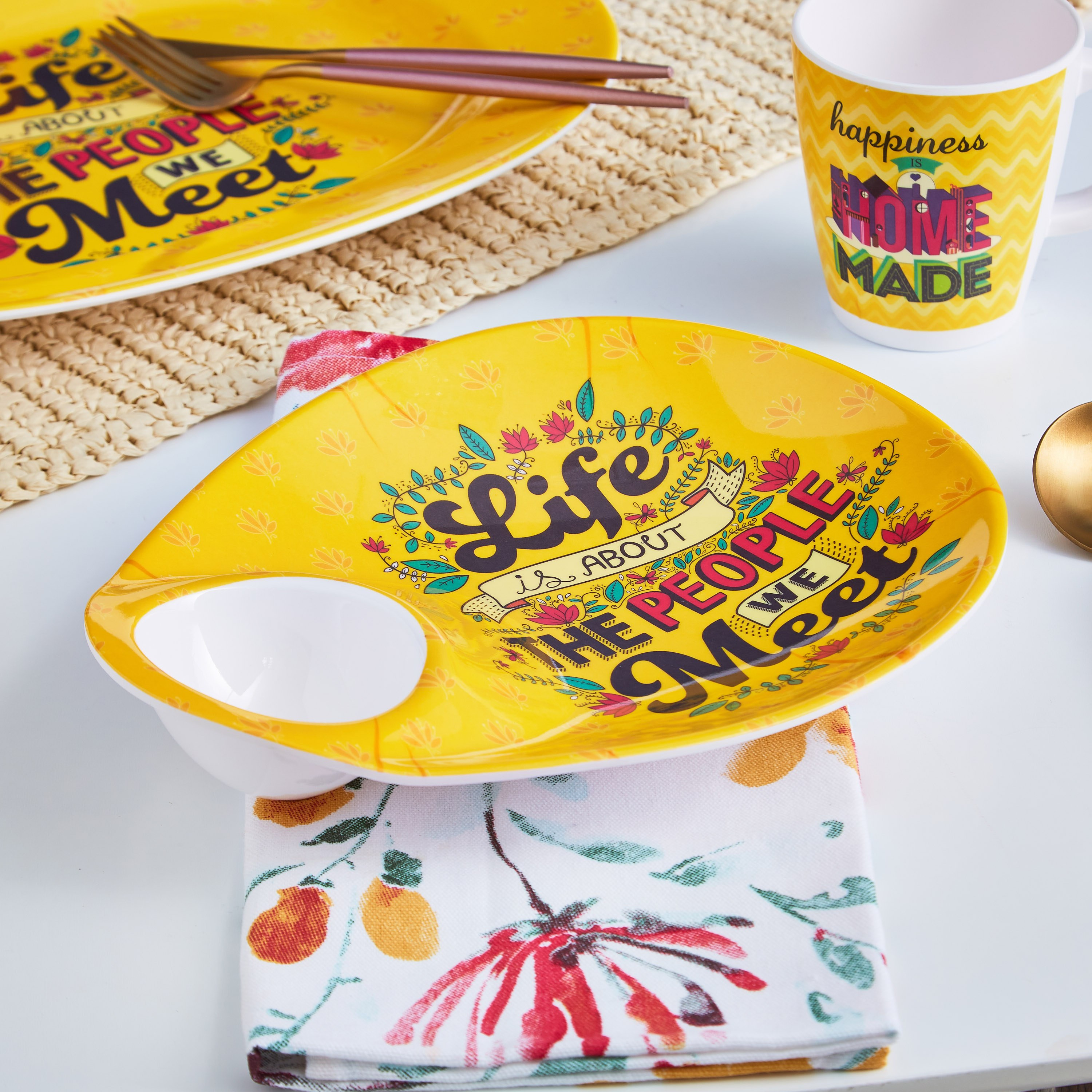 صحن تغميس بطبعات لايف من إندي فايب- 25.5 سم-hbxdecorandfurnishings-tabletop-serveware-image-1