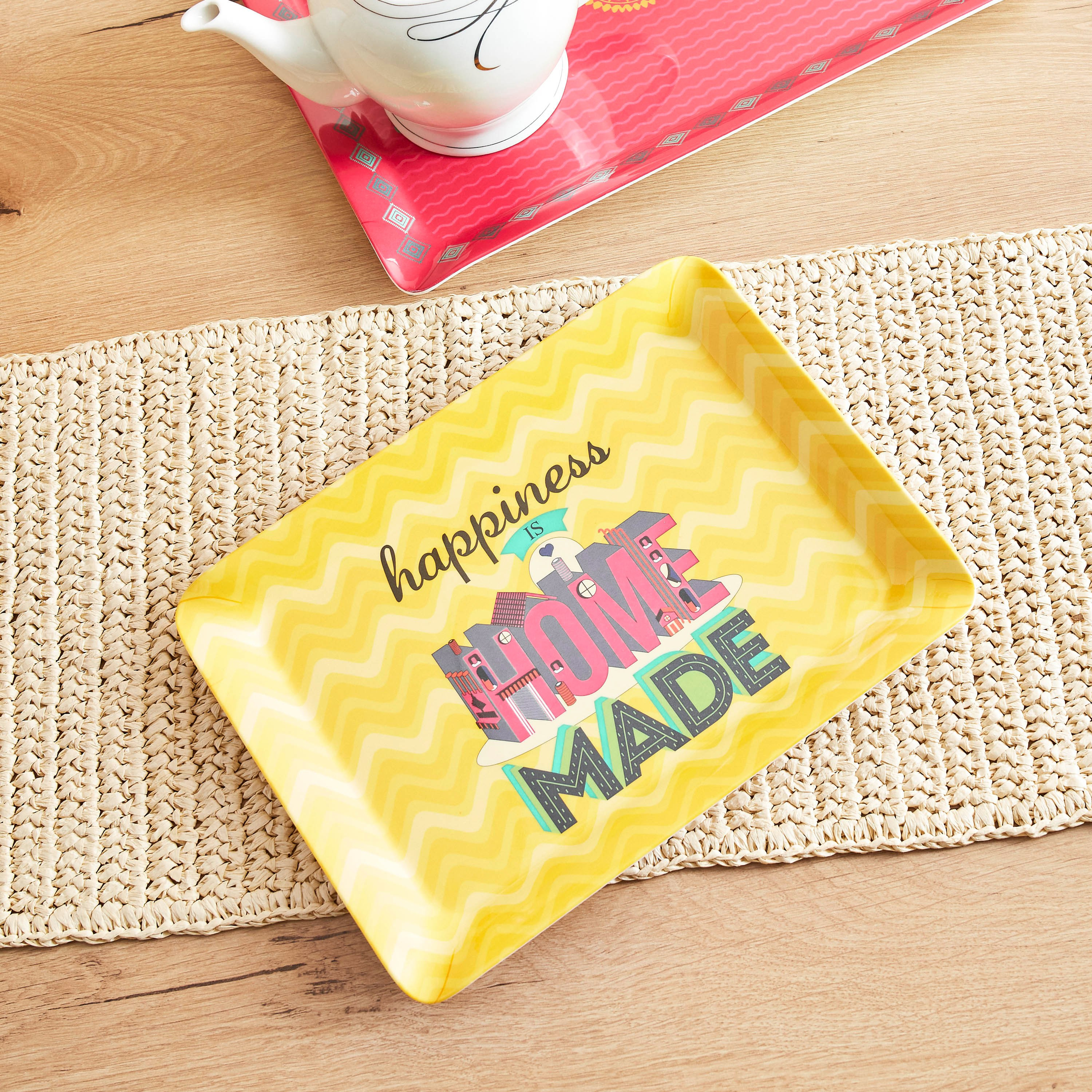 Indie Vibe Happiness is Home Made Serving Tray - 31x23 cm-hbxdecorandfurnishings-tabletop-serveware-image-2