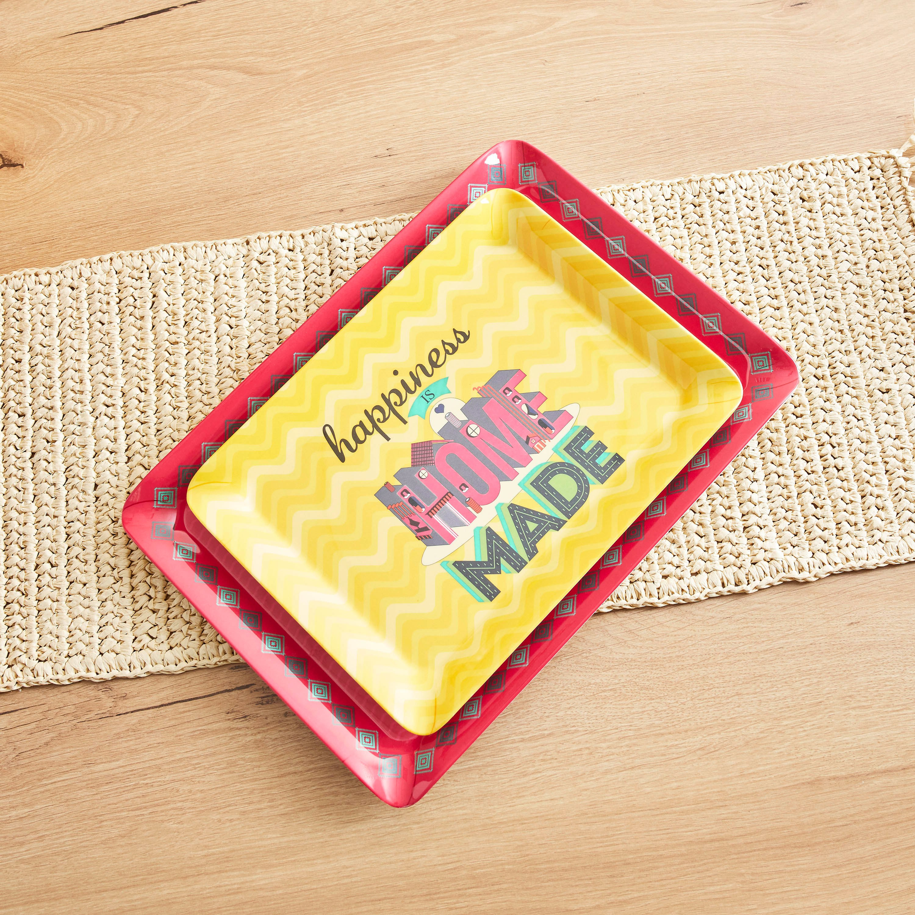 Indie Vibe Happiness is Home Made Serving Tray - 31x23 cm-hbxdecorandfurnishings-tabletop-serveware-image-4