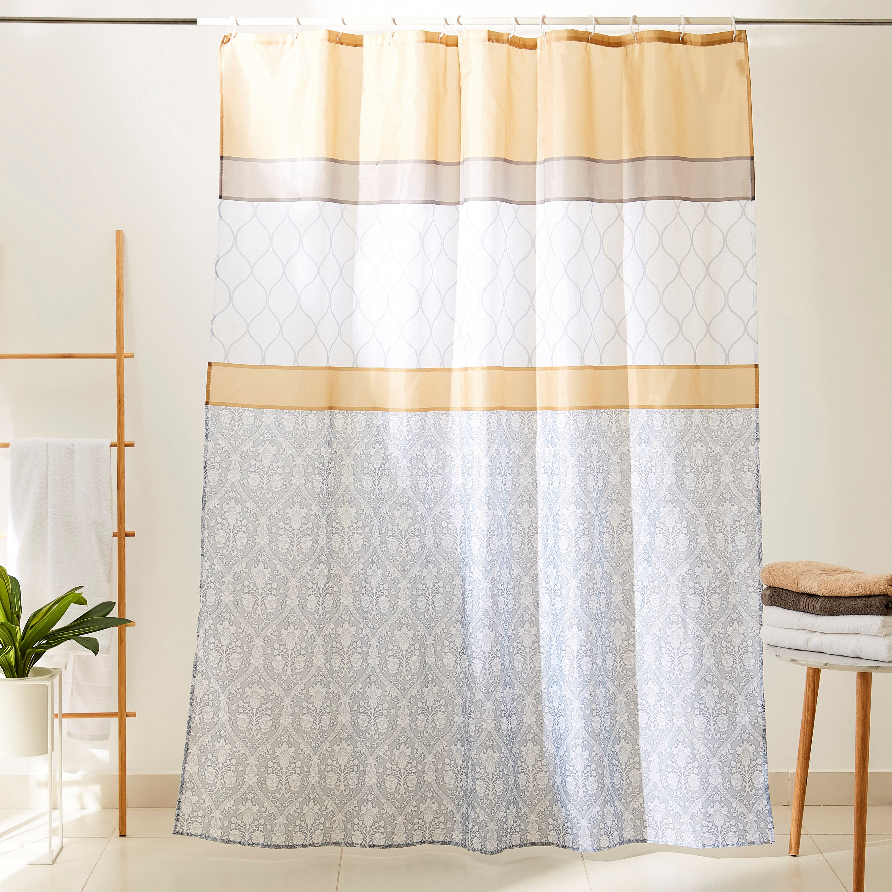 ستارة استحمام بطبعات من رويال - 180x200 سم-hbxhomeware-hbxbathroom-image-1