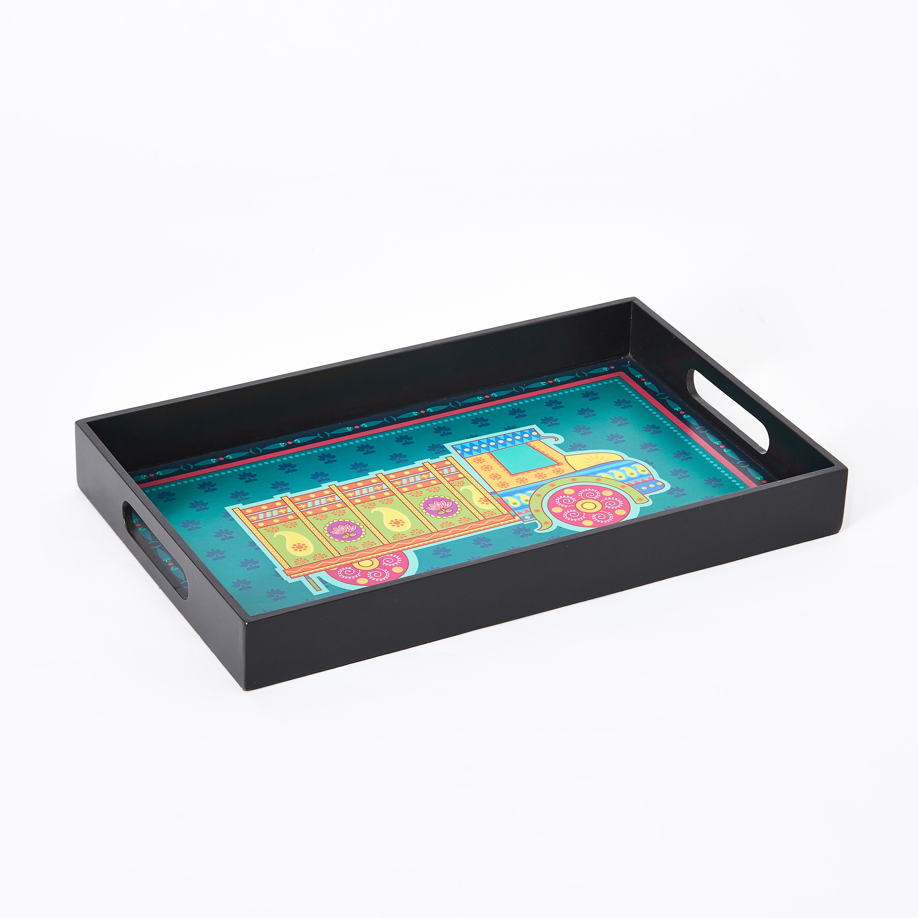 Indie Vibe Wooden Rectangular Serving Tray - 40x25x4.5 cm-hbxdecorandfurnishings-tabletop-serveware-image-7